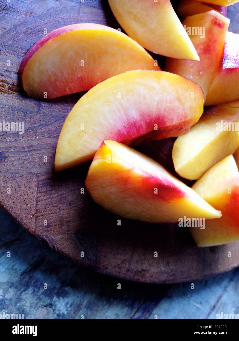 Fresh peach slices - Smartphone Captured Stock Image