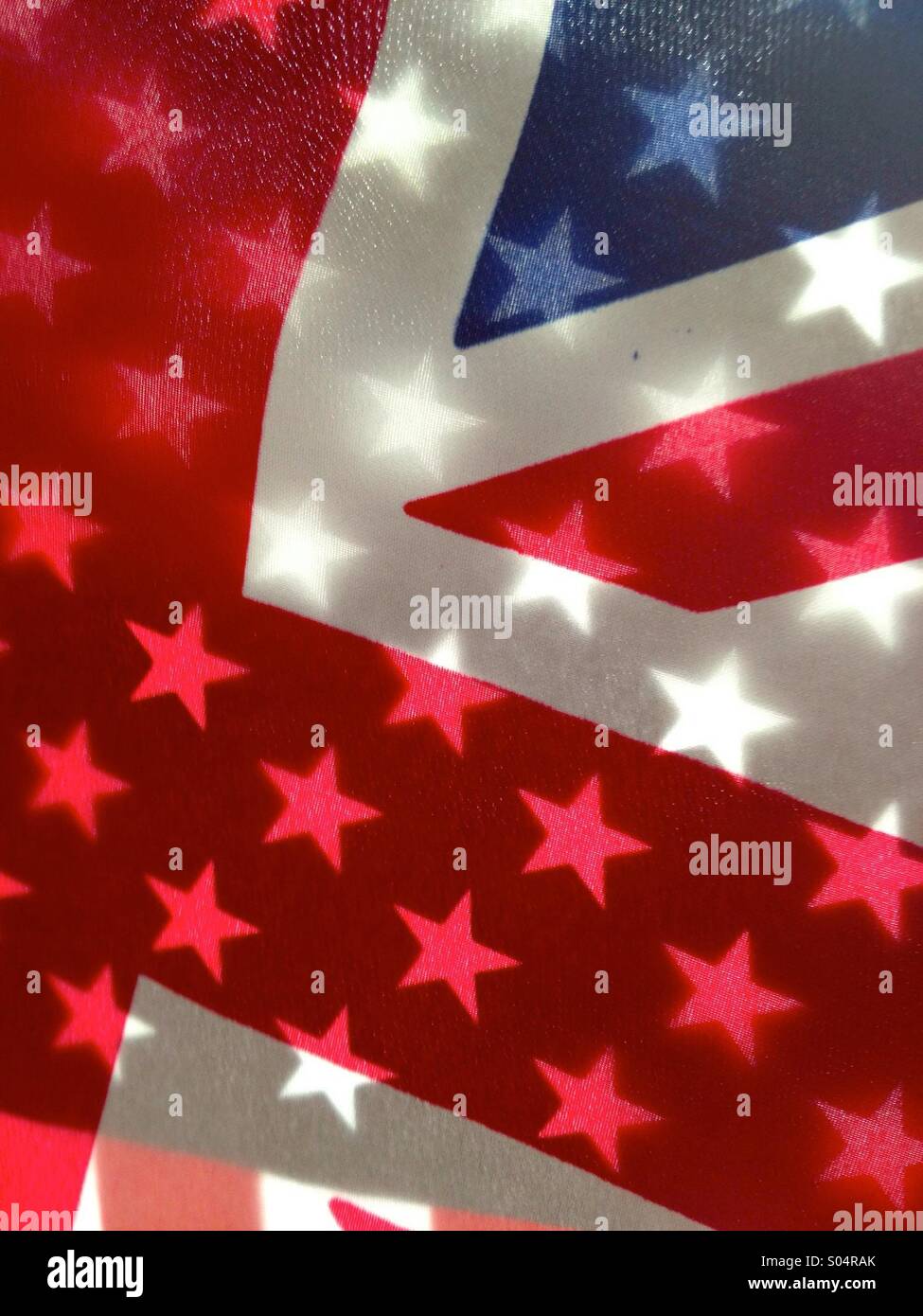 American and British flags - Smartphone Captured Stock Image