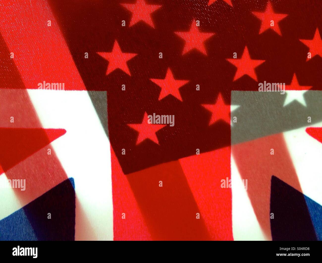 England and USA flags - Smartphone Captured Stock Image