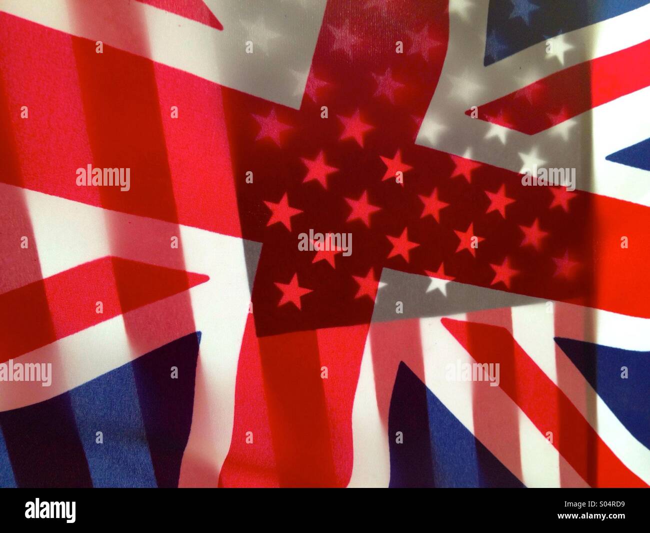 United Stares and British flags - Smartphone Captured Stock Image