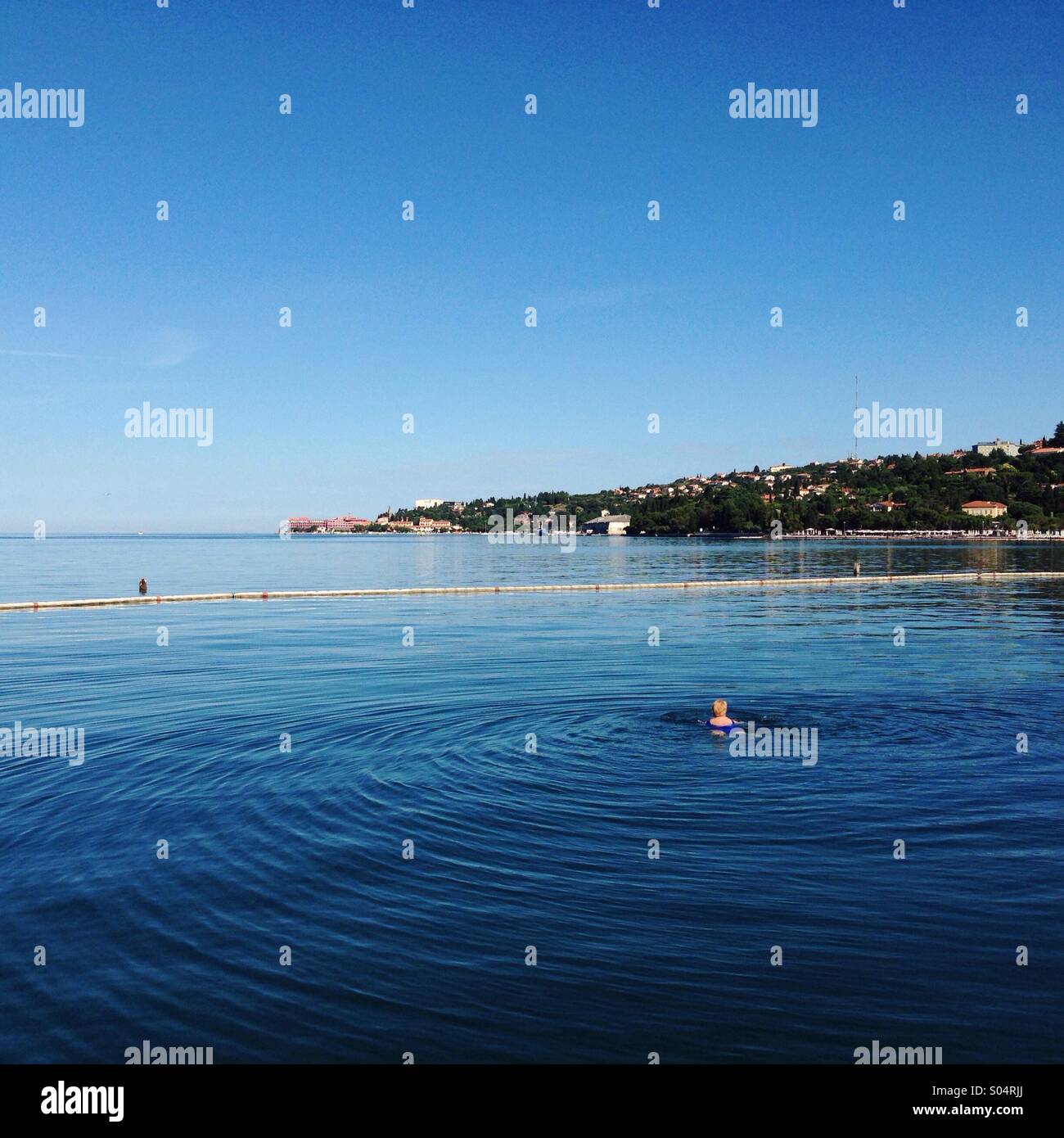 Swimming at Portoroz, Slovenia - Smartphone Captured Stock Image