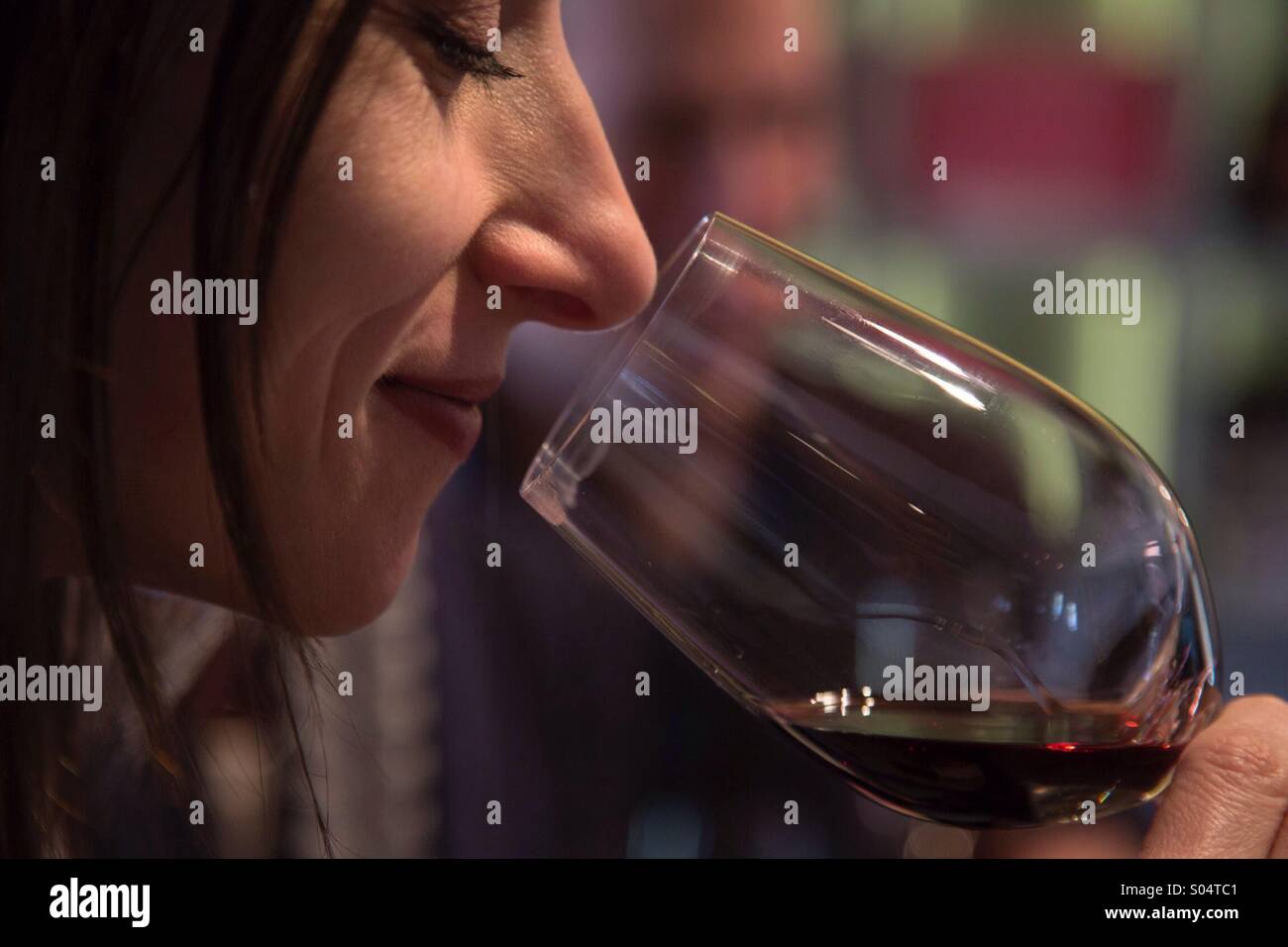 Woman testing wines. Stock Photo