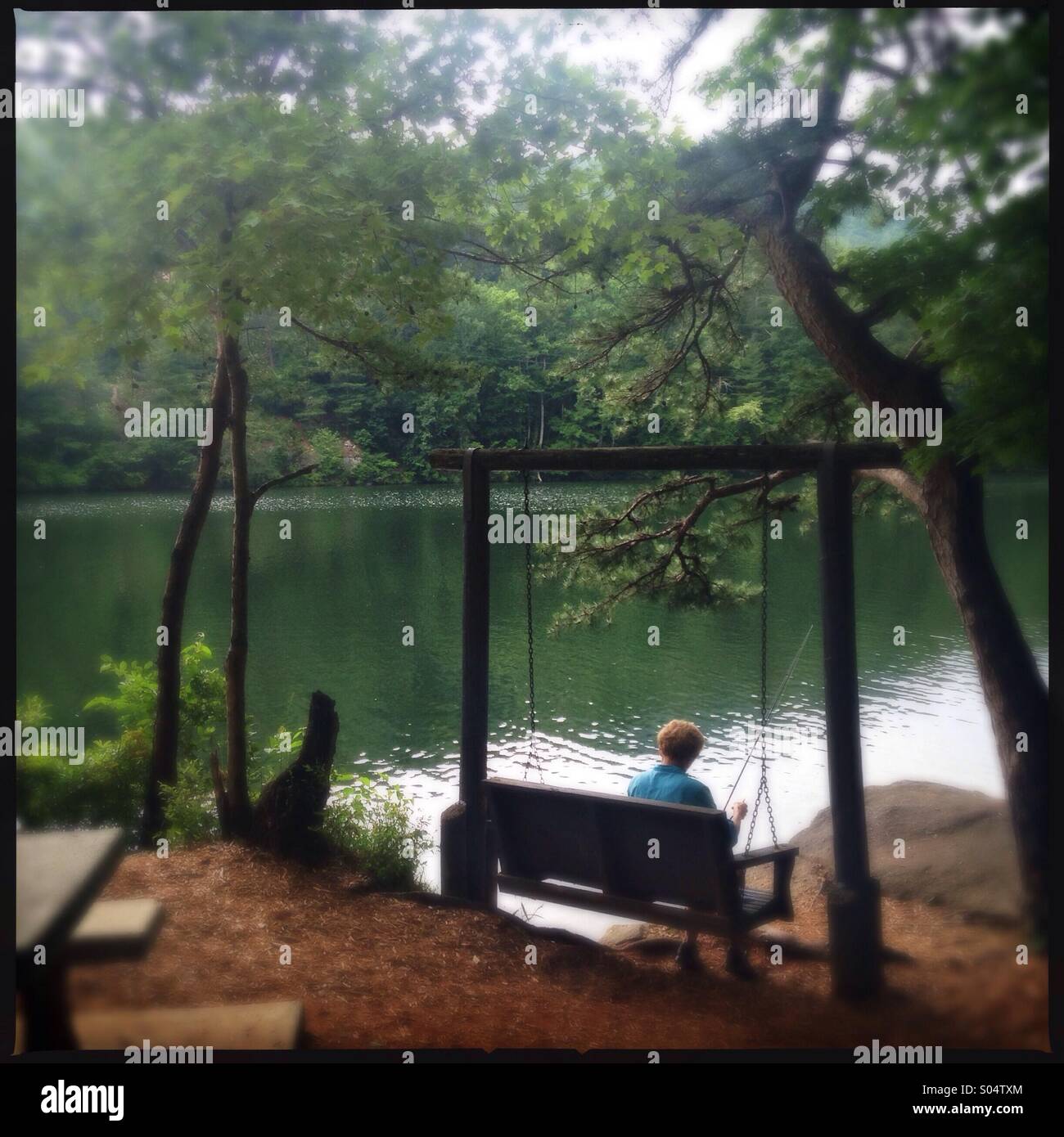 Fishing in Tallulah state park in USA Stock Photo Alamy