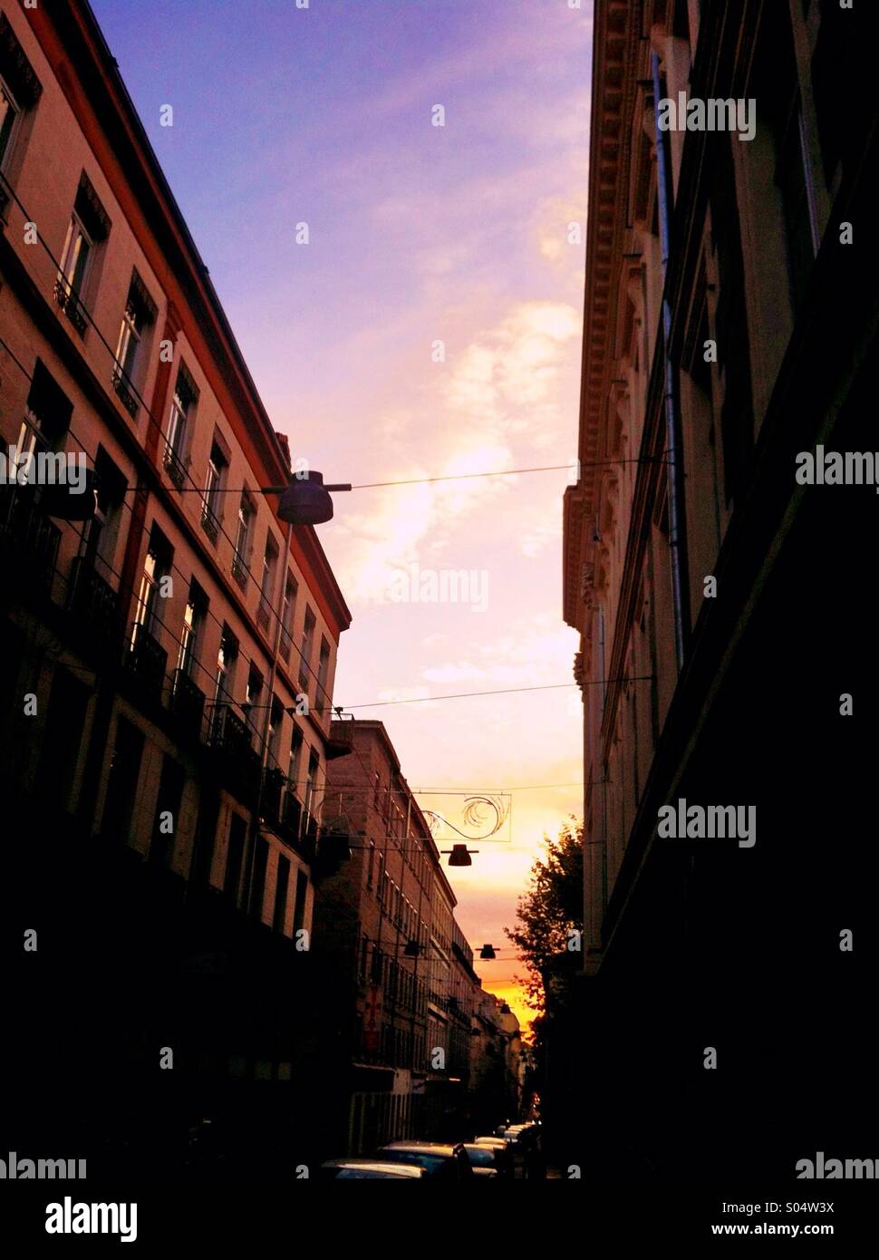 A sunset in the city, Saint-Etienne,France - Smartphone Captured Stock Image