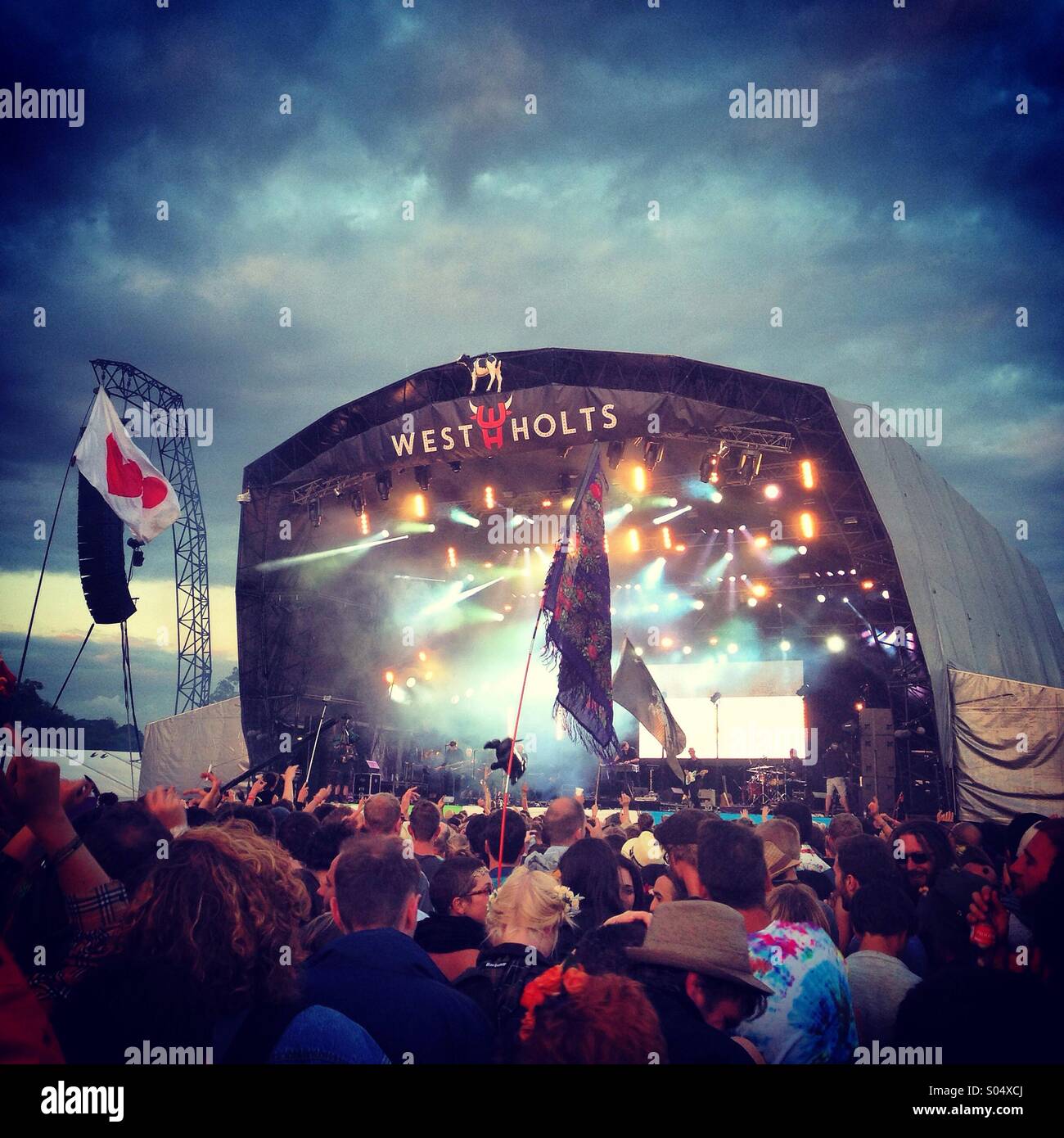 The west holts stage, Glastonbury festival 2014 - Smartphone Captured Stock Image