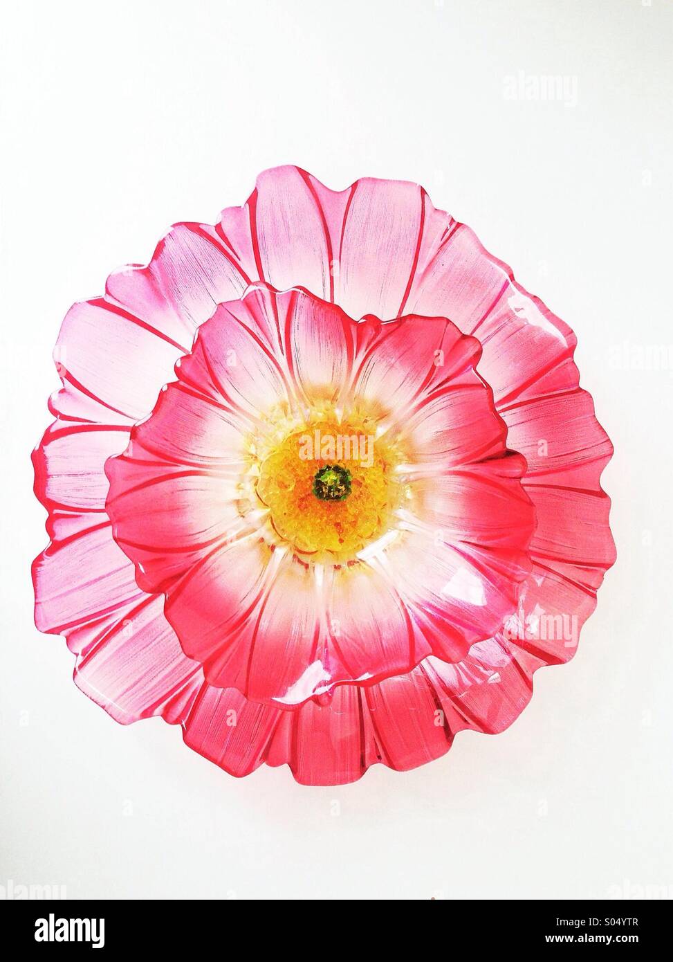 Overview of a flower shaped glass bowl Stock Photo Alamy