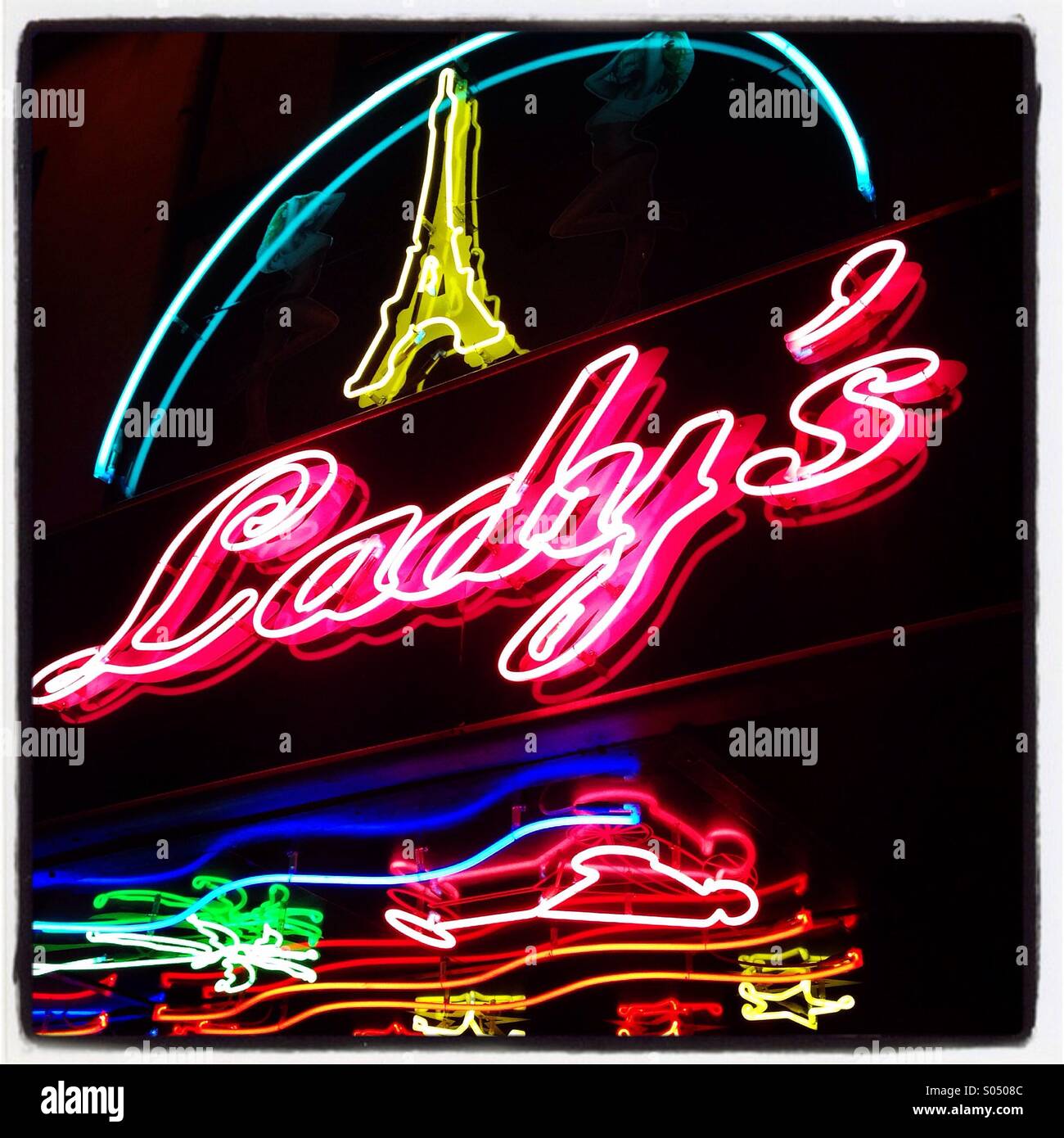 Lady's strip club, Paris Stock Photo