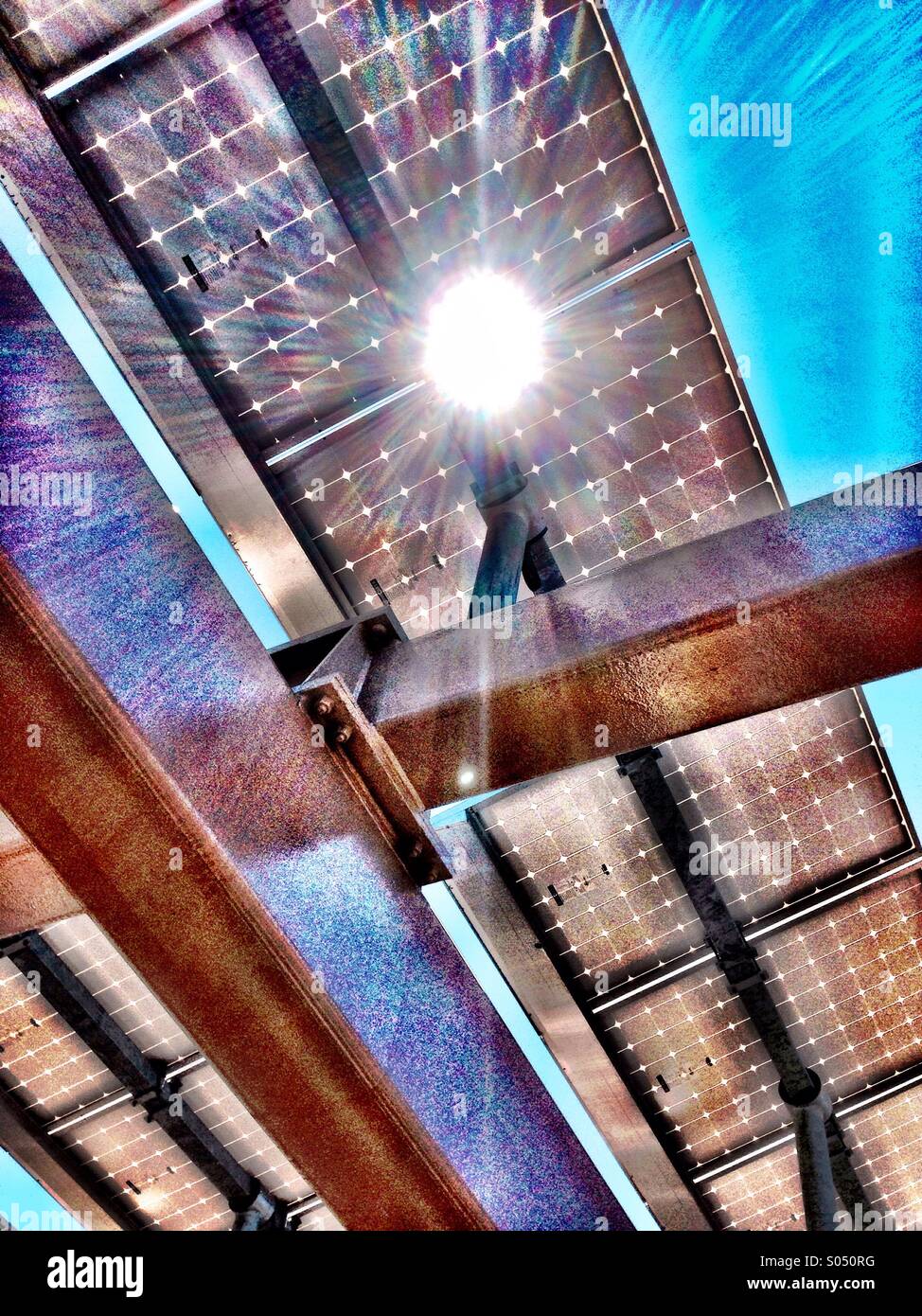 Solar panel at work - Smartphone Captured Stock Image