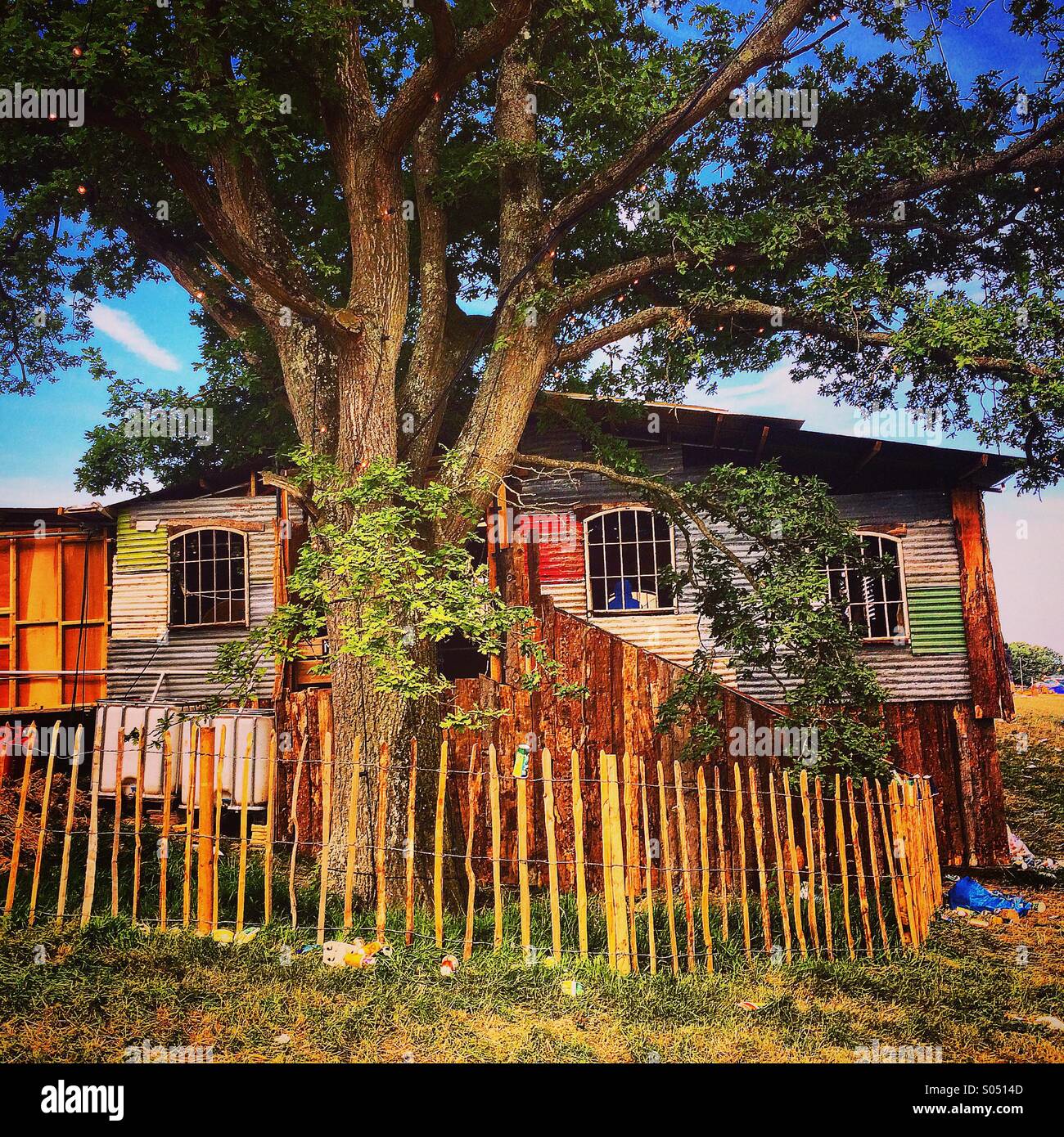 Tree house, Park Stage, Glastonbury Festival Stock Photo Alamy