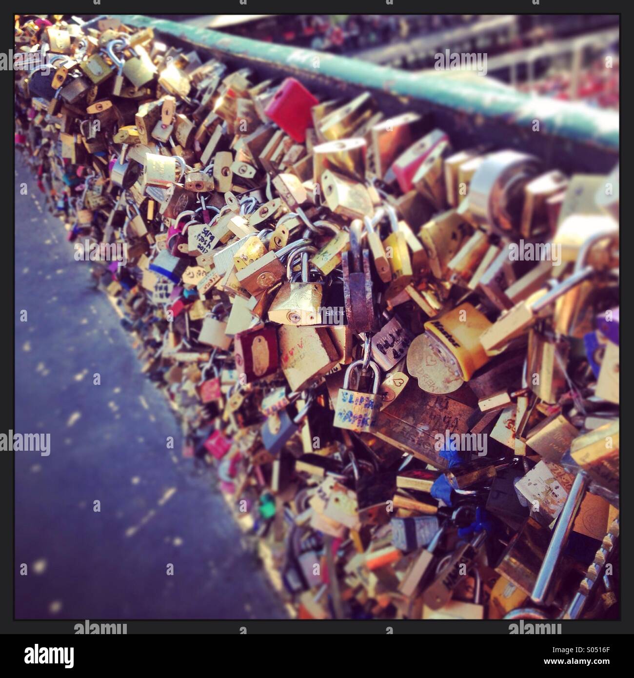 Love Lock Bridge - Smartphone Captured Stock Image