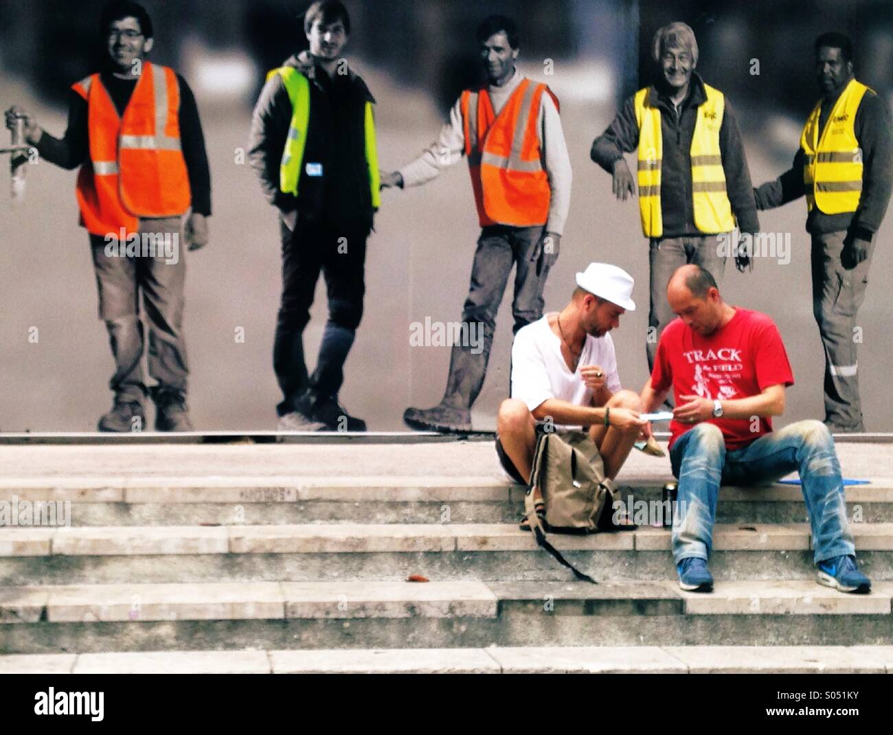 Men at work - Smartphone Captured Stock Image