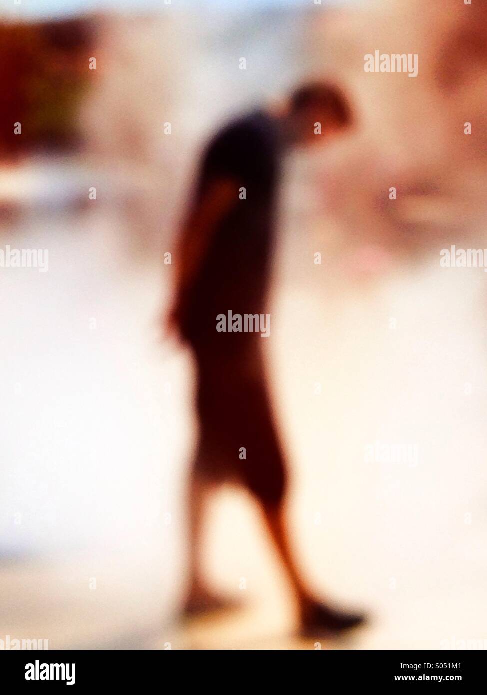 Sad man walking alone - Smartphone Captured Stock Image