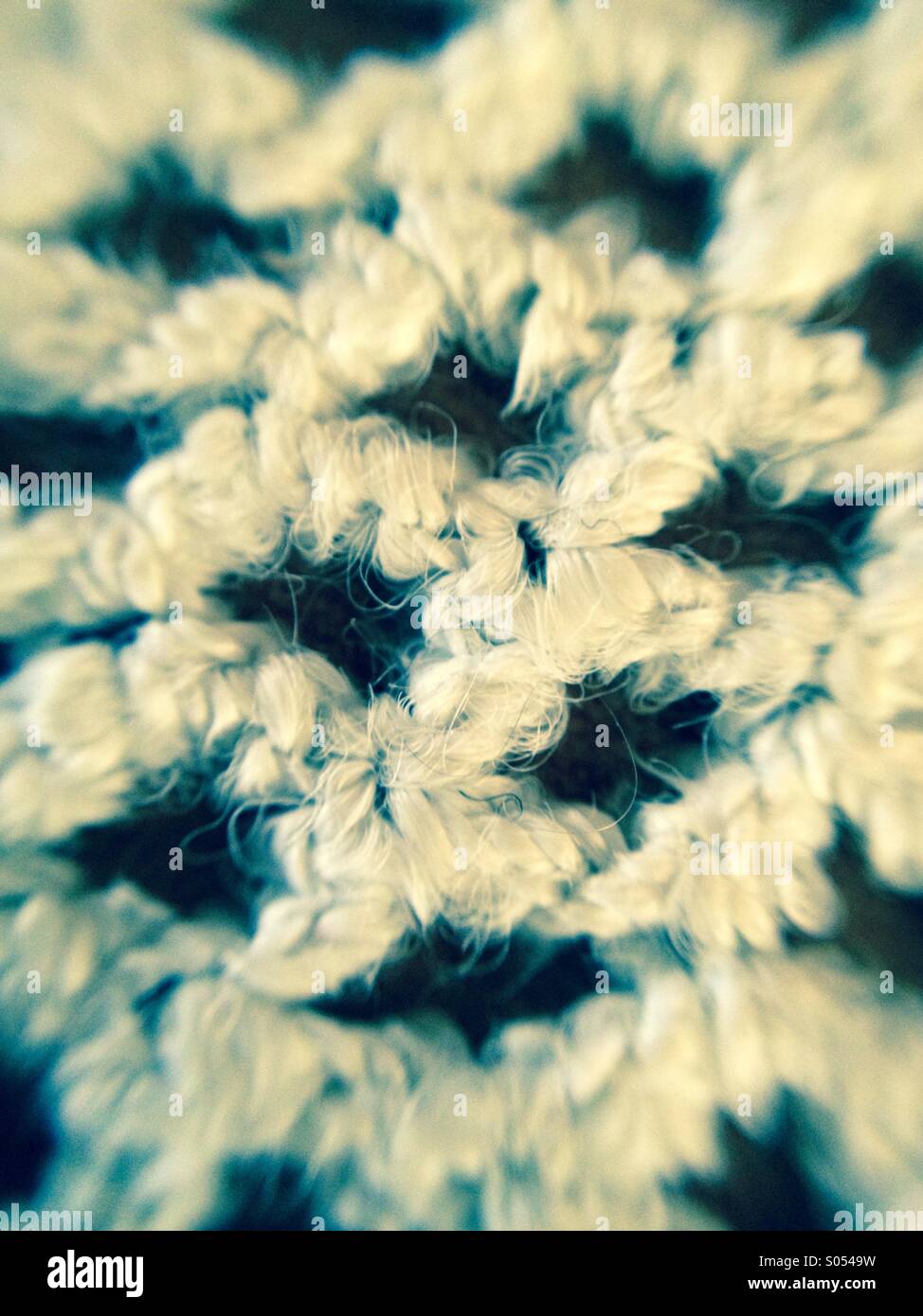 Close-up of crocheted mat. - Smartphone Captured Stock Image