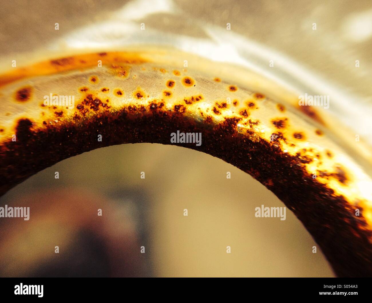 Close up of rusting metal ring. - Smartphone Captured Stock Image