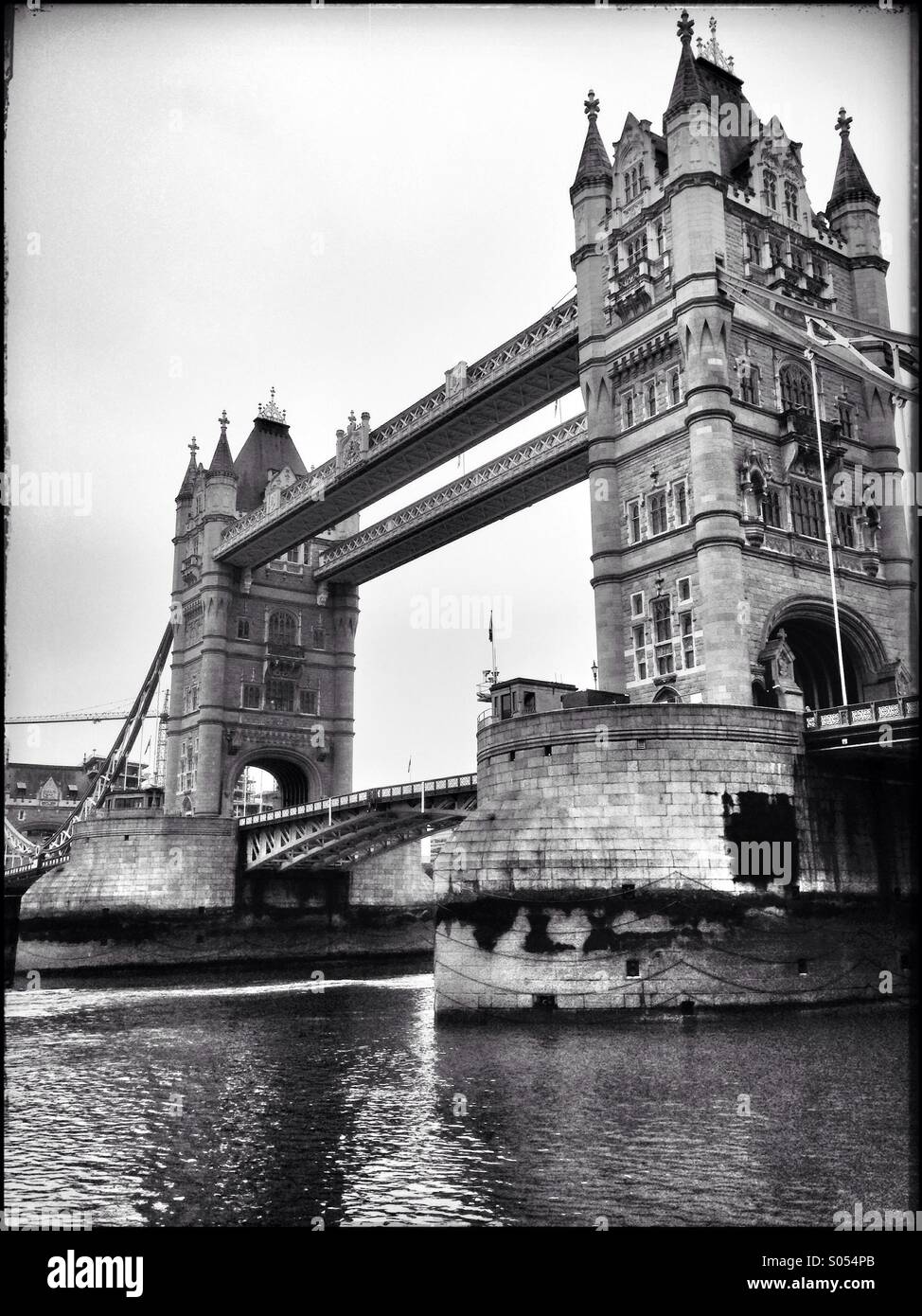 Tower Bridge in monochrome - Smartphone Captured Stock Image