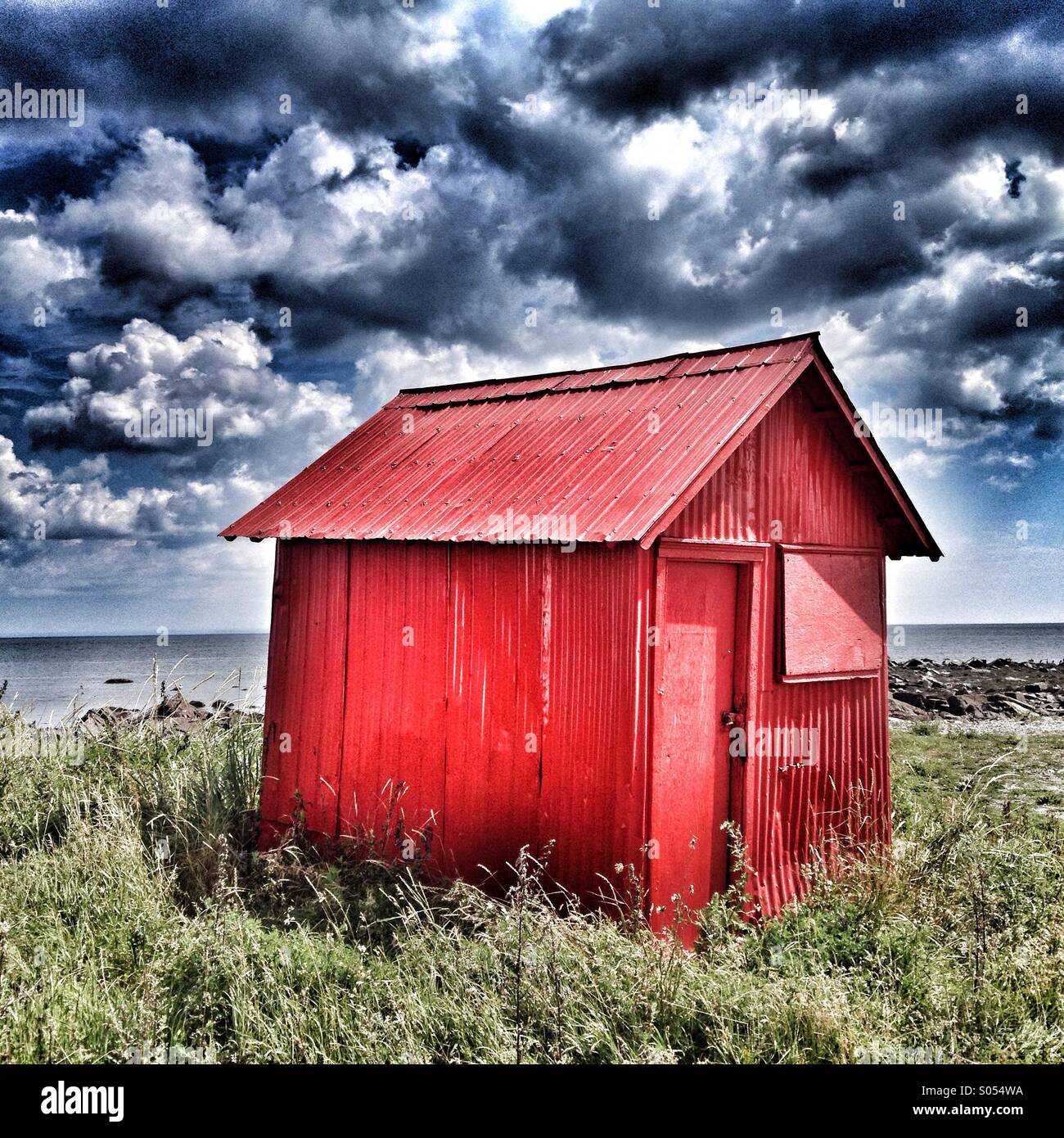 Red Shack, New Brunswick, Canada - Smartphone Captured Stock Image