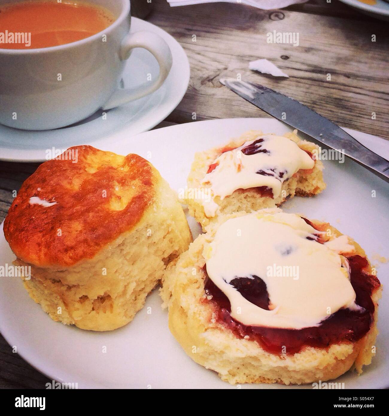 Cream Tea in Cornwall Stock Photo Alamy
