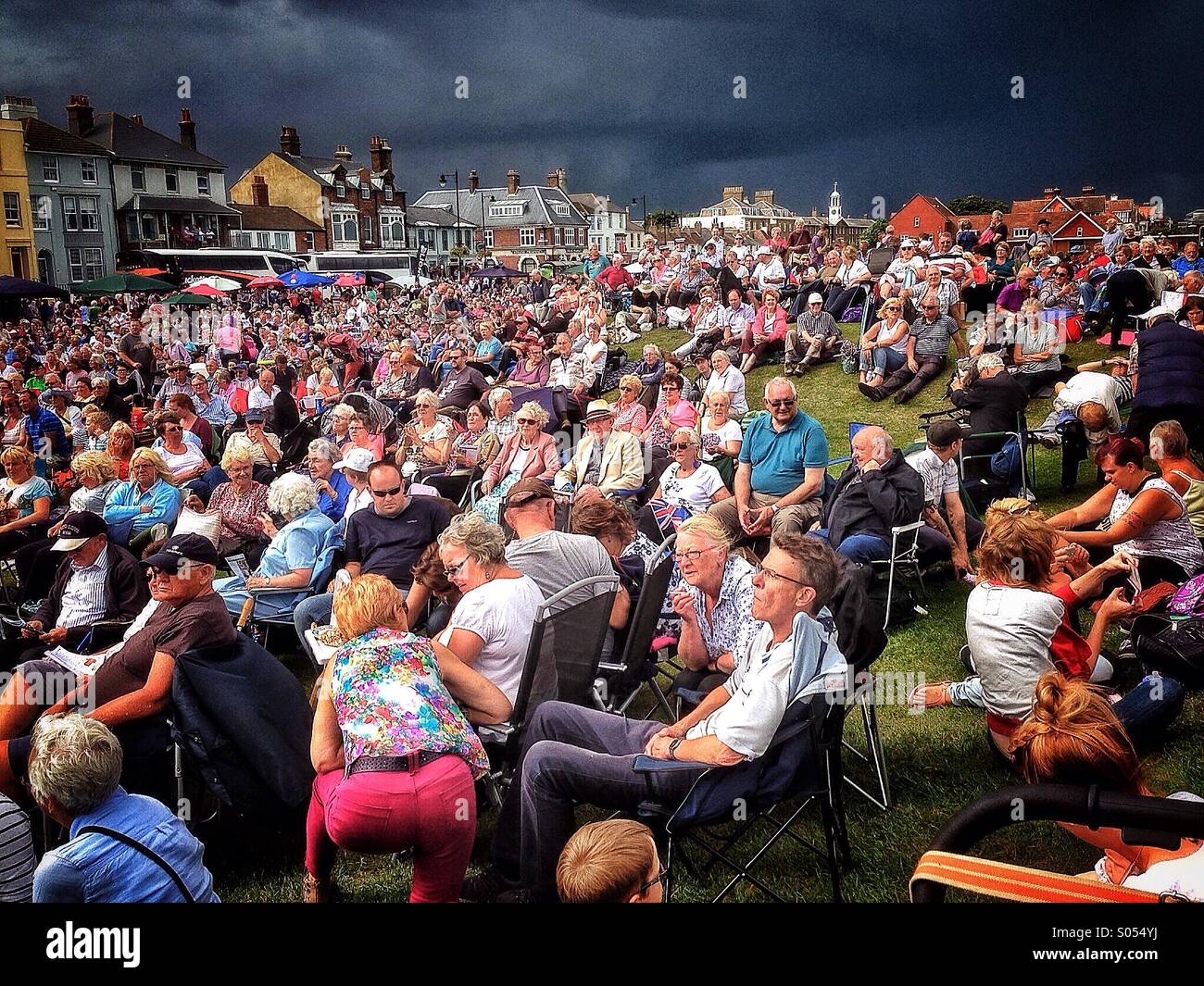 Concert audience in Deal Kent - Smartphone Captured Stock Image