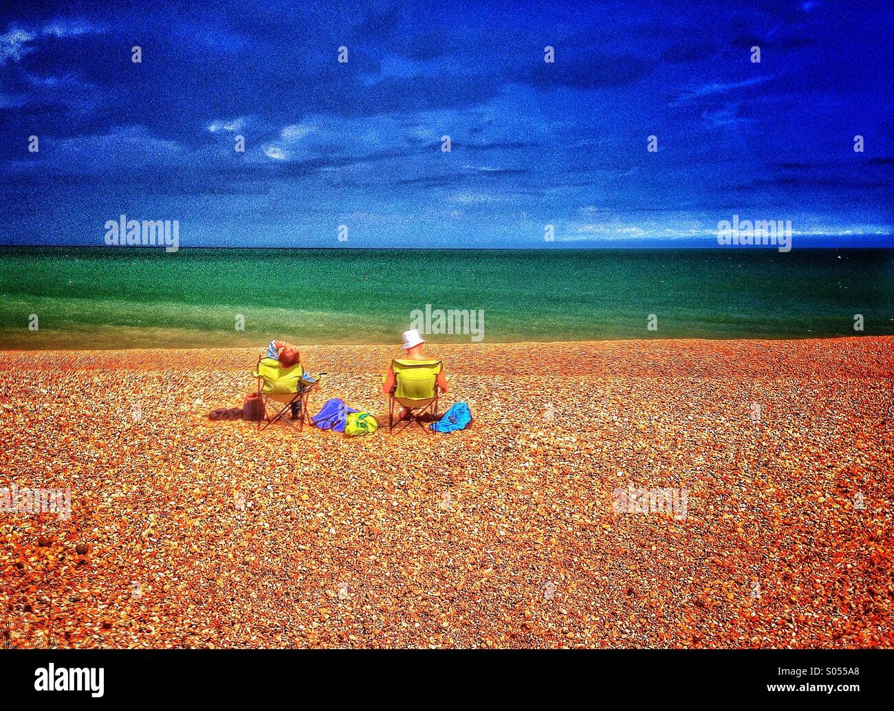 On the beach at Deal - Smartphone Captured Stock Image