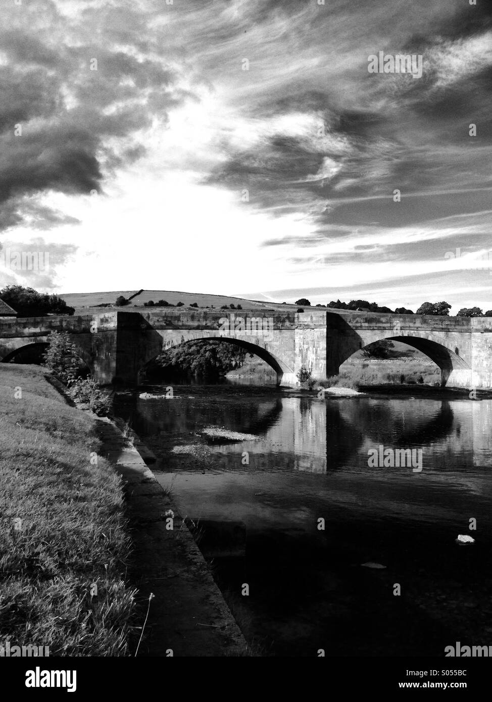 Bridge over river at Burnsall, North Yorkshire - Smartphone Captured Stock Image