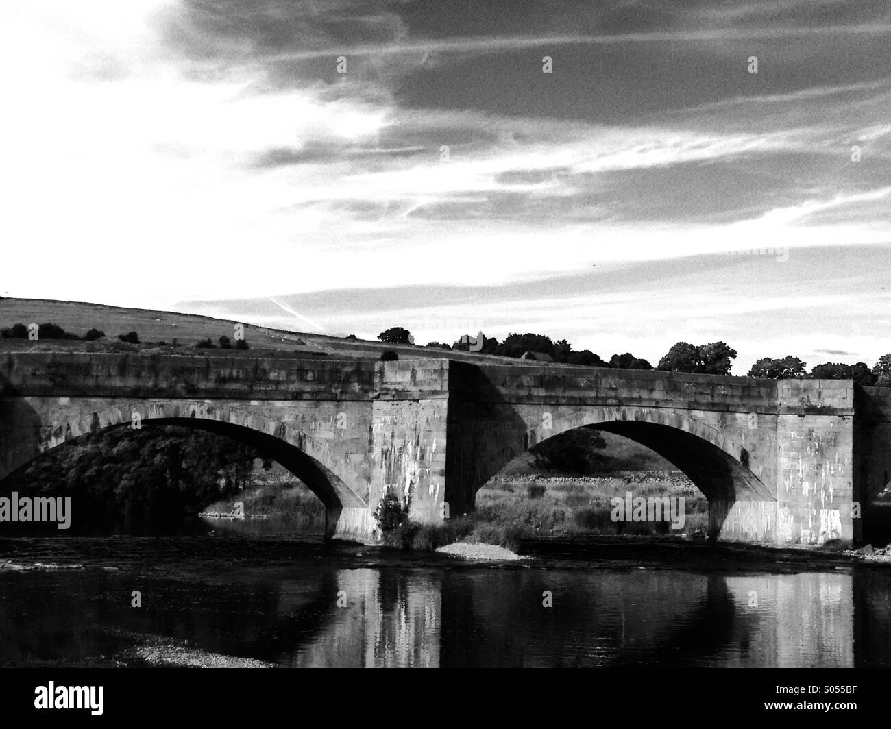 Bridge over river at Burnsall, North Yorkshire - Smartphone Captured Stock Image