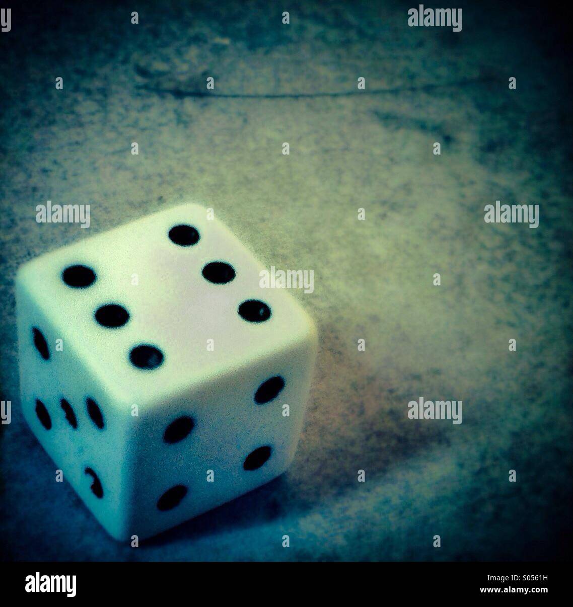 Dice six. Number 6 - Smartphone Captured Stock Image