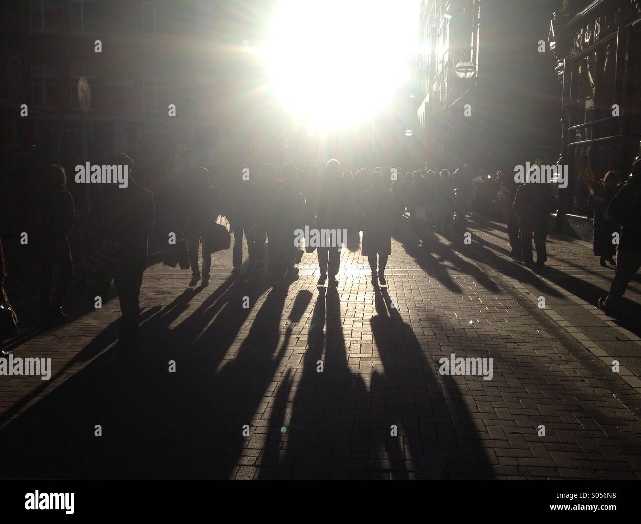Sunlight on Grafton Street in Dublin City, Ireland Stock Photo