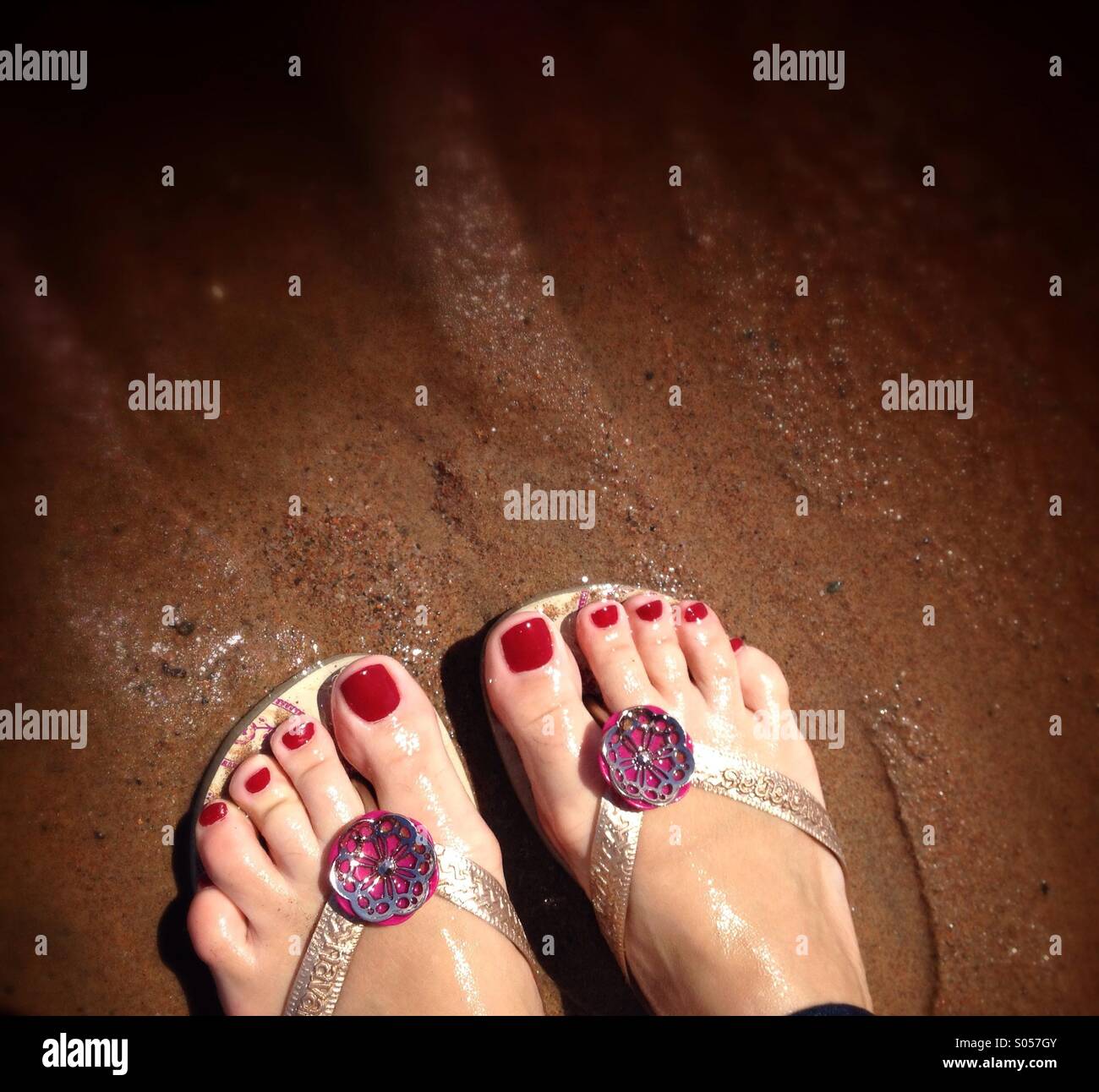 Feet on a beach - Smartphone Captured Stock Image