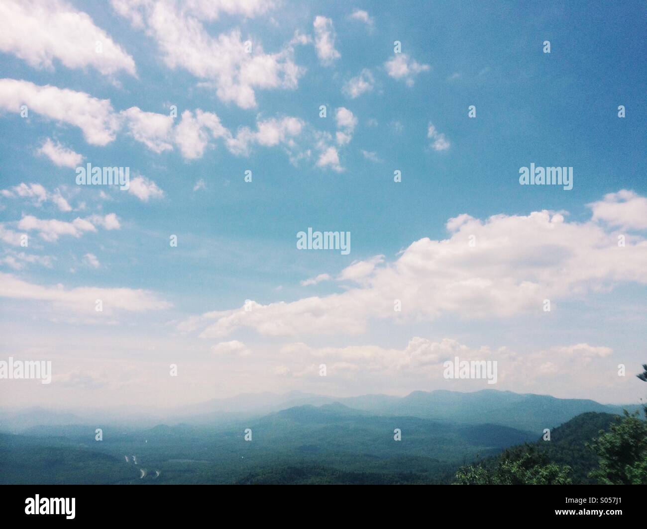 Hazy summer view from Pok-O-Moonshine Stock Photo