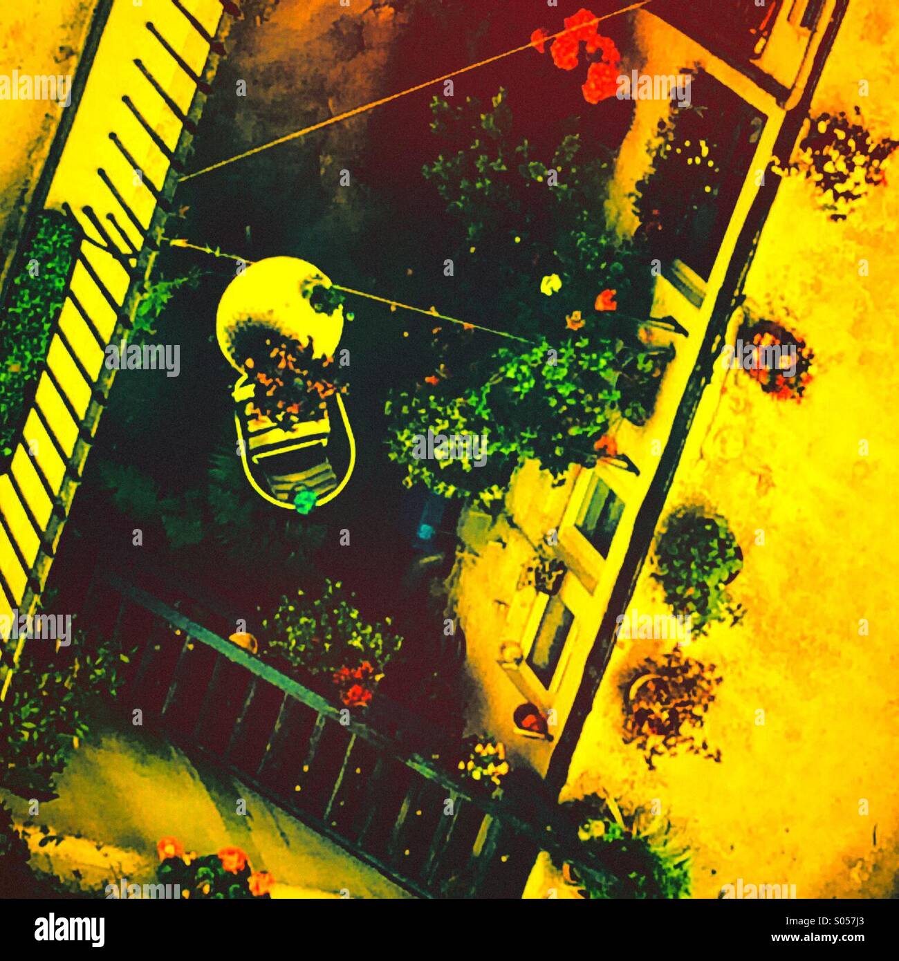 Characterful urban terrace seen from above - Smartphone Captured Stock Image