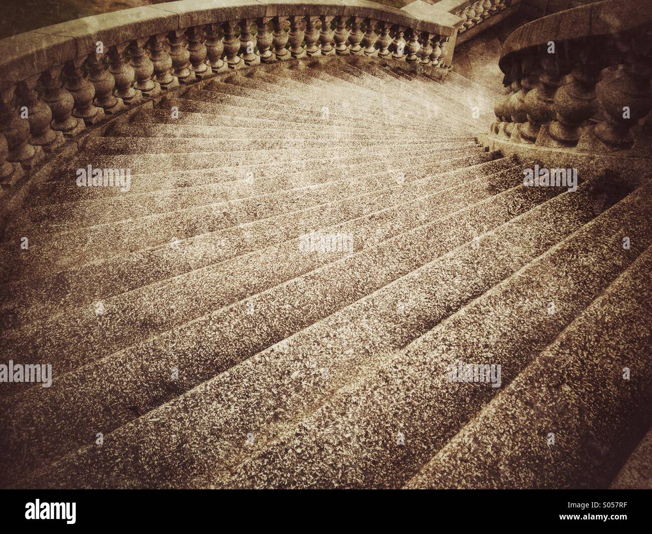 Curving steps on Ashton Memorial in Lancaster - Smartphone Captured Stock Image