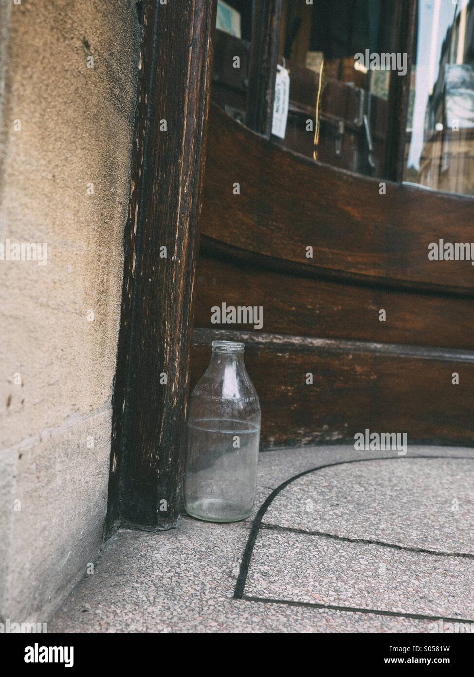 Empty milk bottle - Smartphone Captured Stock Image