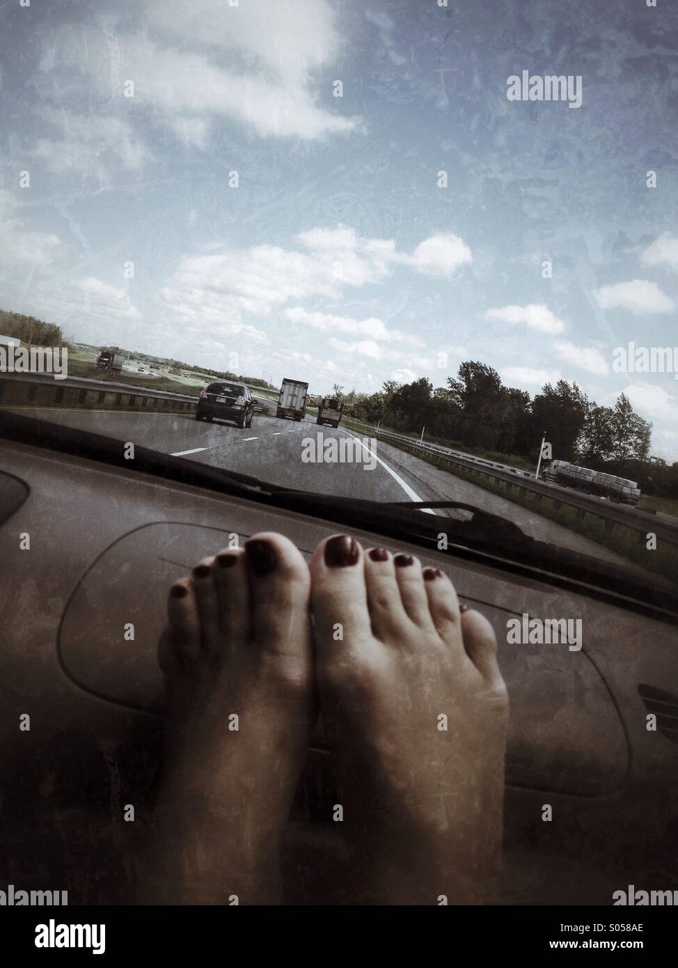 On the road - Smartphone Captured Stock Image