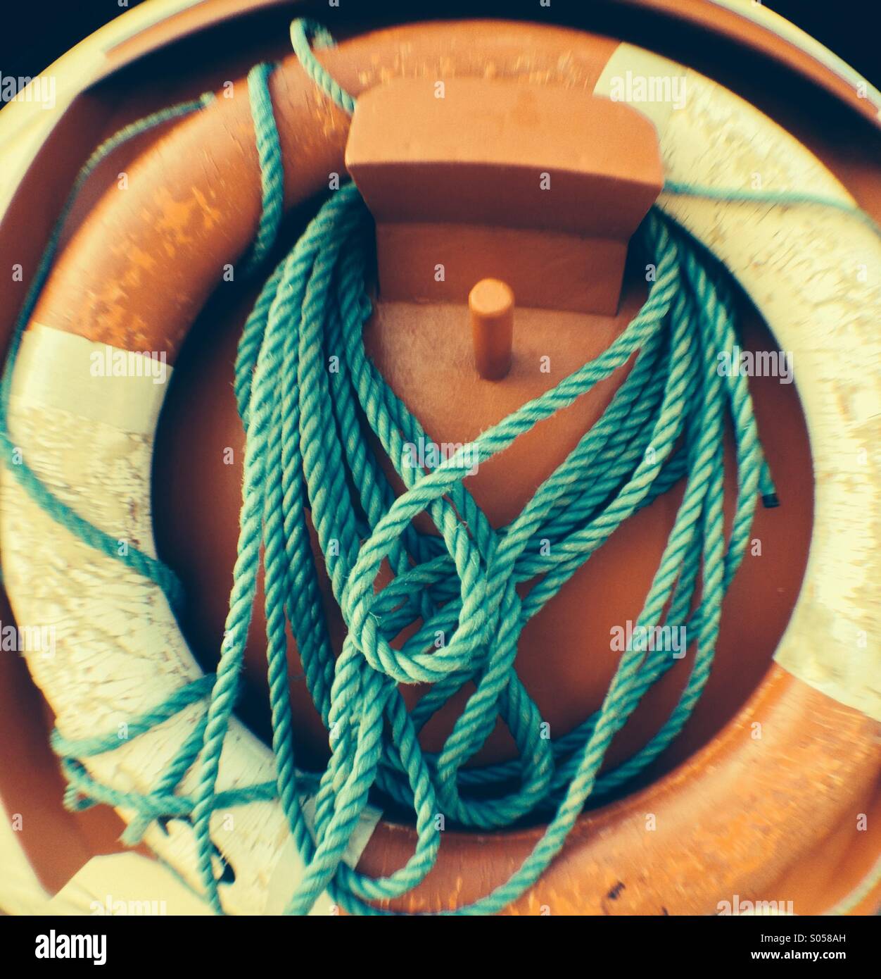 Lifebelt And rope - Smartphone Captured Stock Image