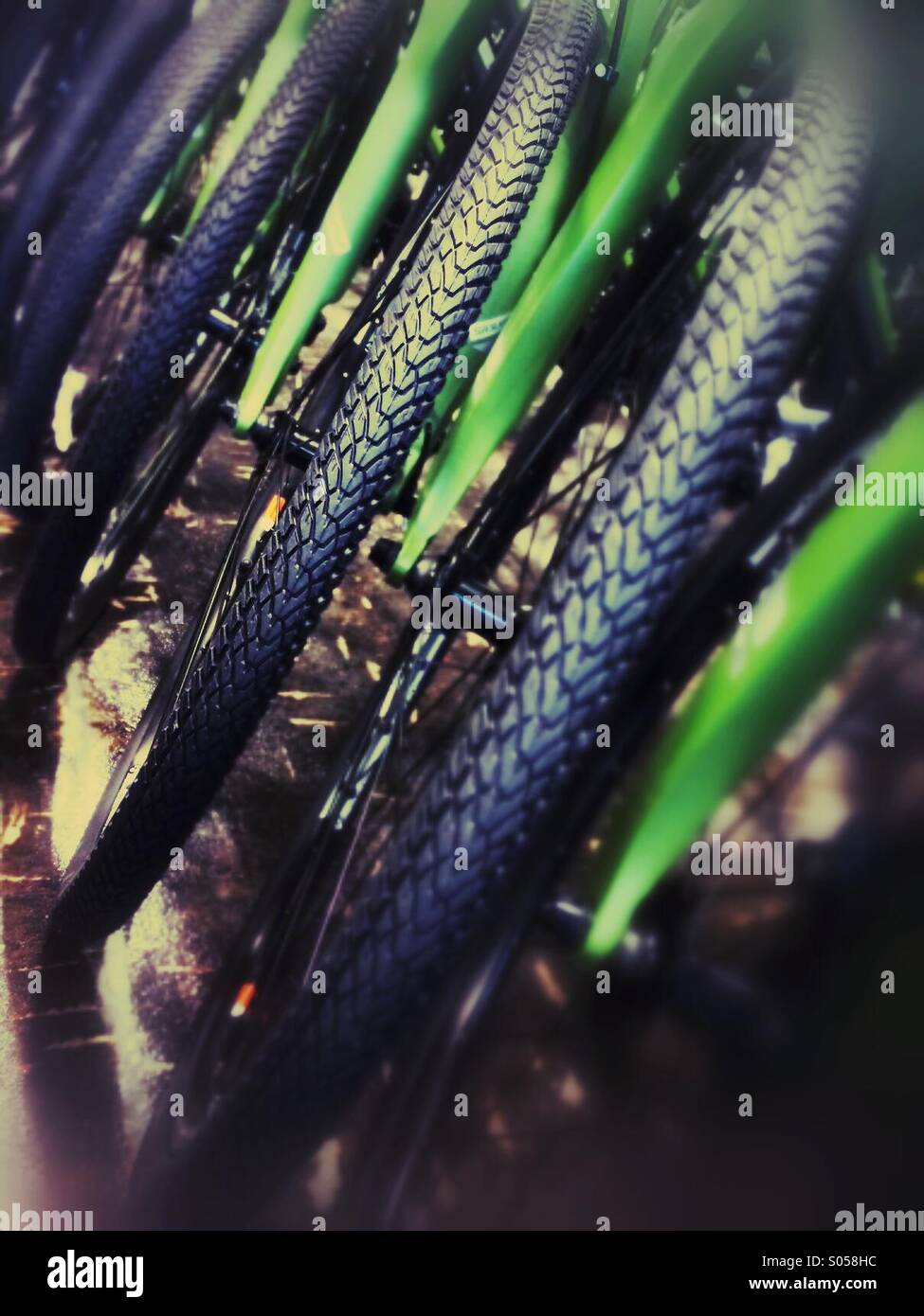 A row of bicycles - Smartphone Captured Stock Image