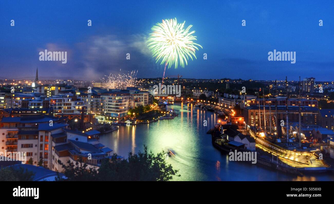Bristol Harbour Festival Fireworks Stock Photo Alamy