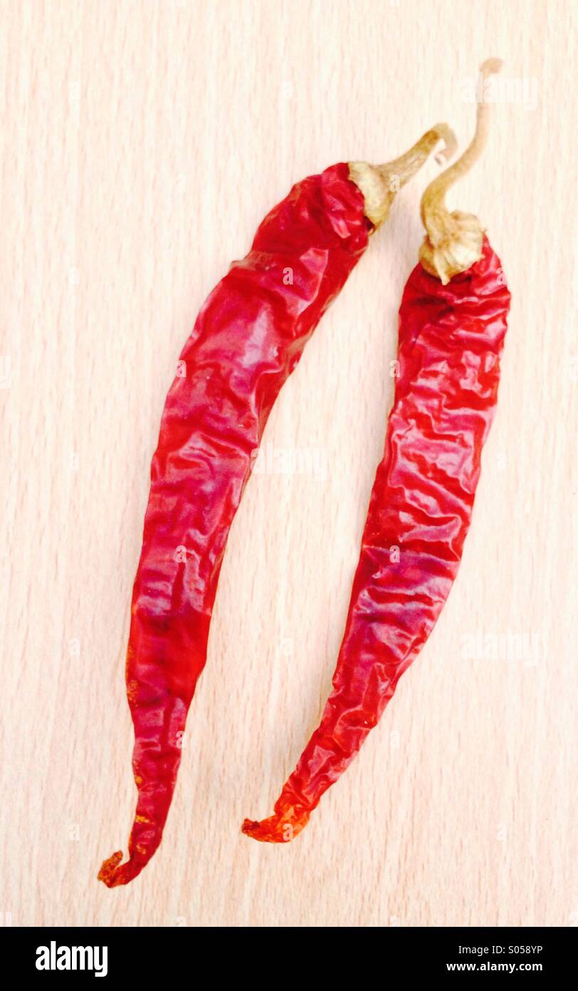 Dried hot chilli peppers - Smartphone Captured Stock Image