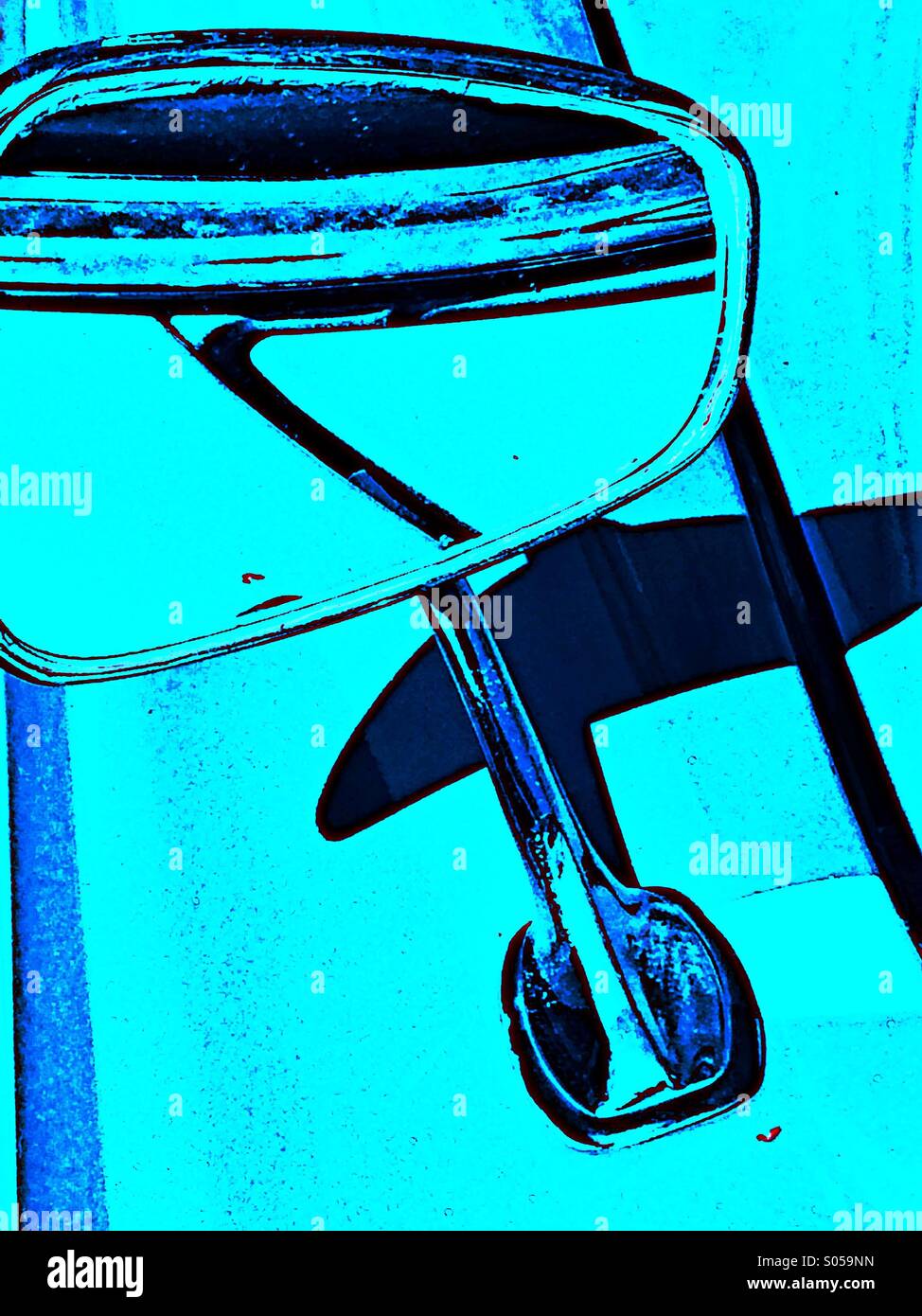 Classic vintage car wing mirror and reflections - Smartphone Captured Stock Image