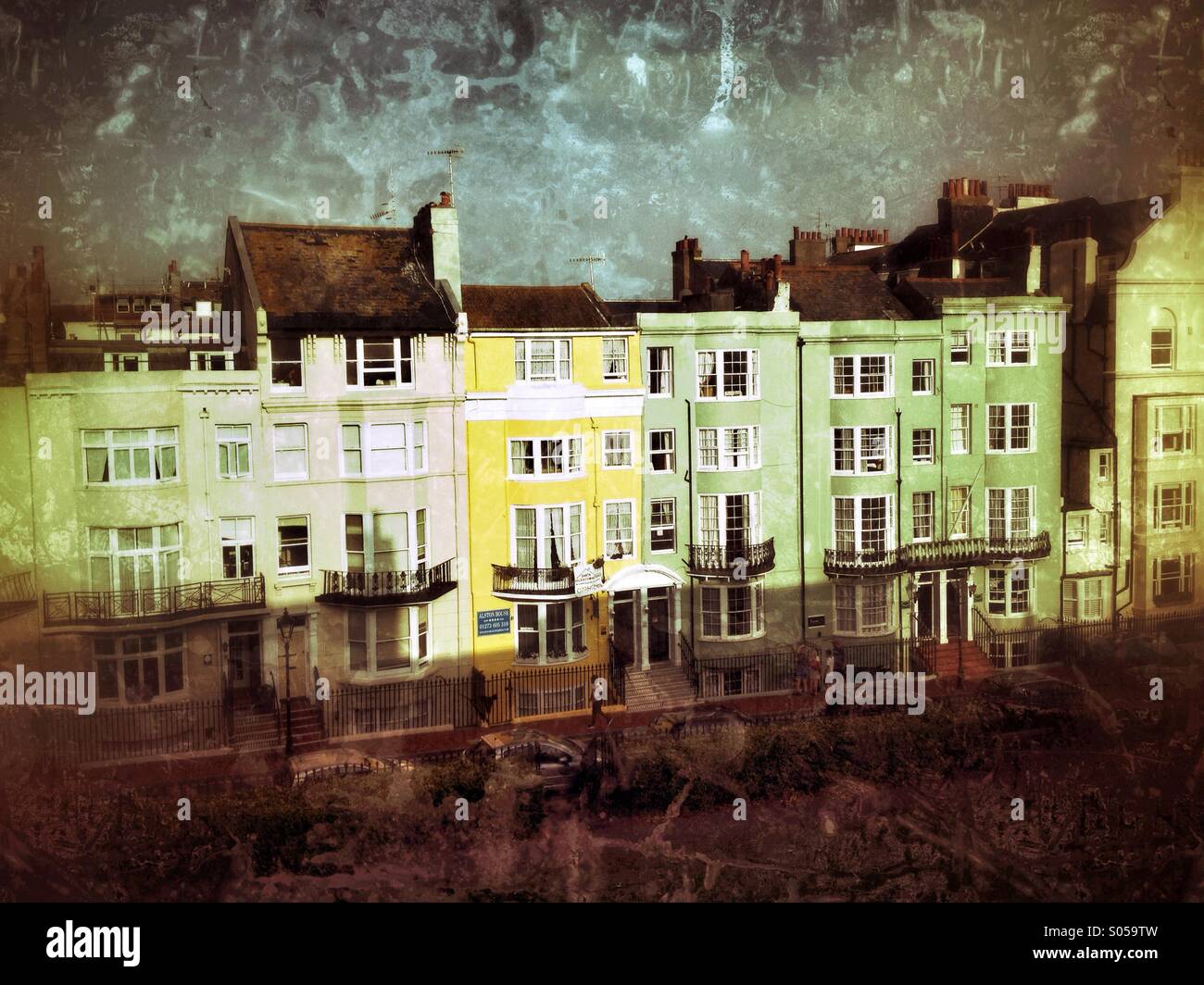 Guest houses on New Steine, Brighton, UK Stock Photo