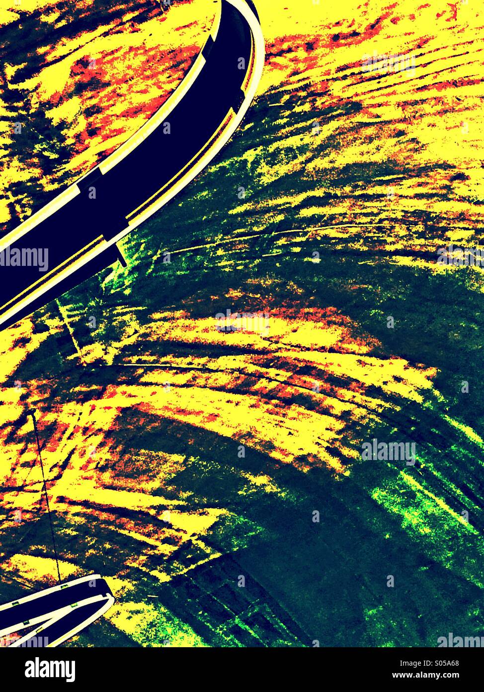 Lighting track inside fibreglass structure of 2014 Serpentine summer pavilion - Smartphone Captured Stock Image