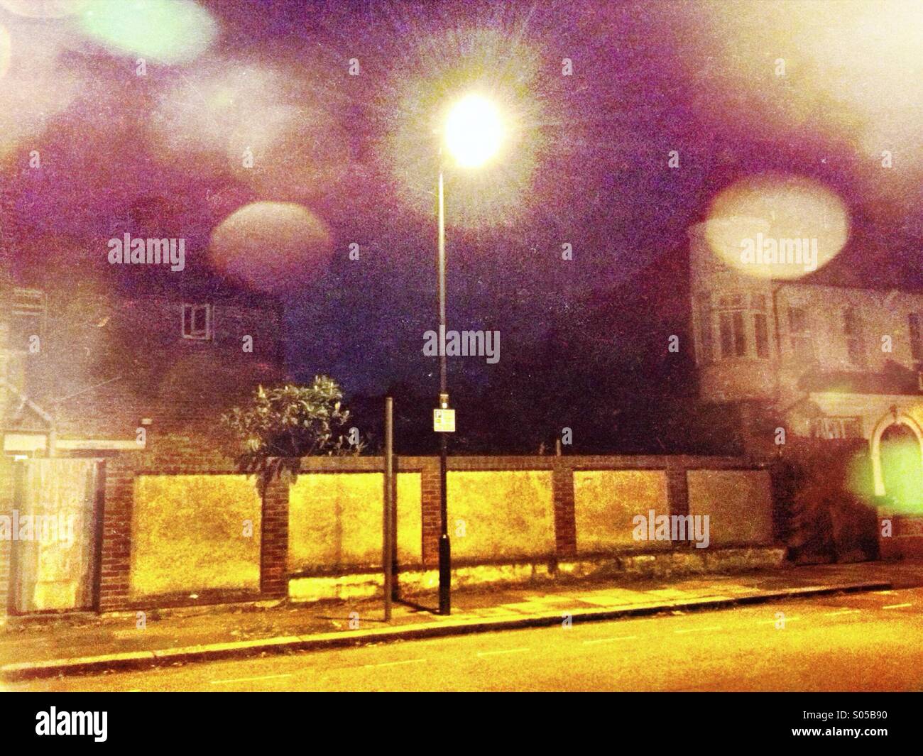 Street scene, night photograph, London Stock Photo