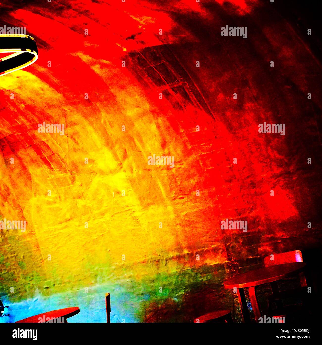 Cafe inside the fibreglass structure of Serpentine summer pavilion 2014 - Smartphone Captured Stock Image