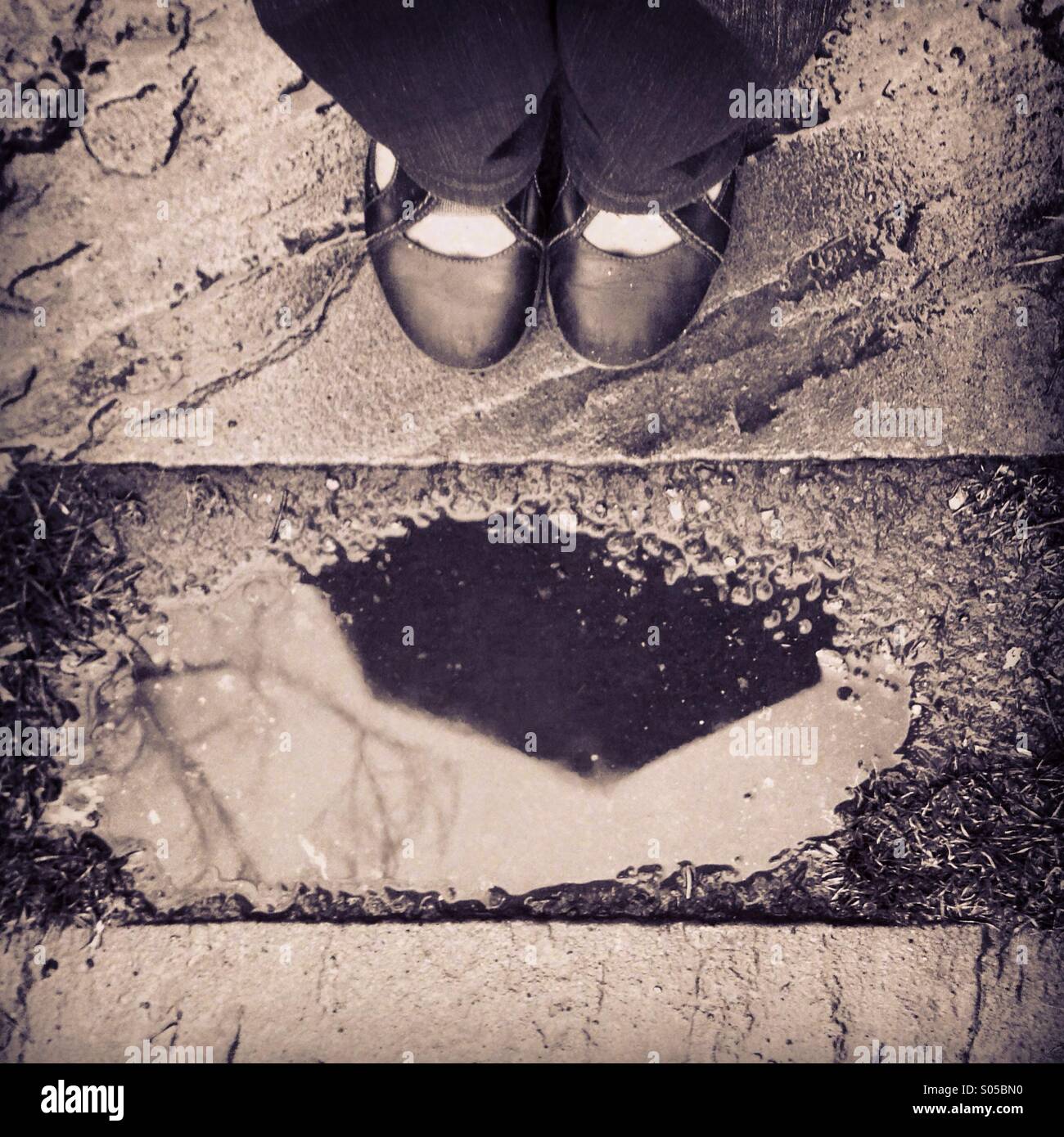 Wet walk. - Smartphone Captured Stock Image