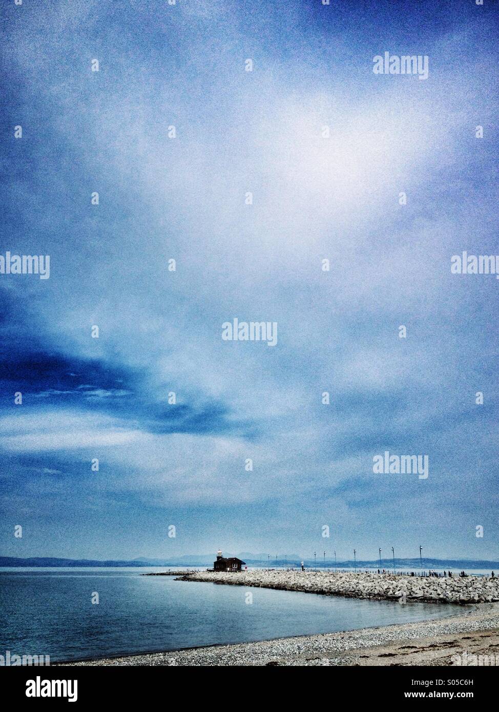 Stone jetty in Morecambe - Smartphone Captured Stock Image
