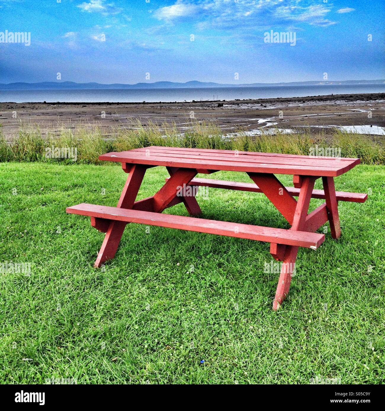 Picnic bench Stock Photo