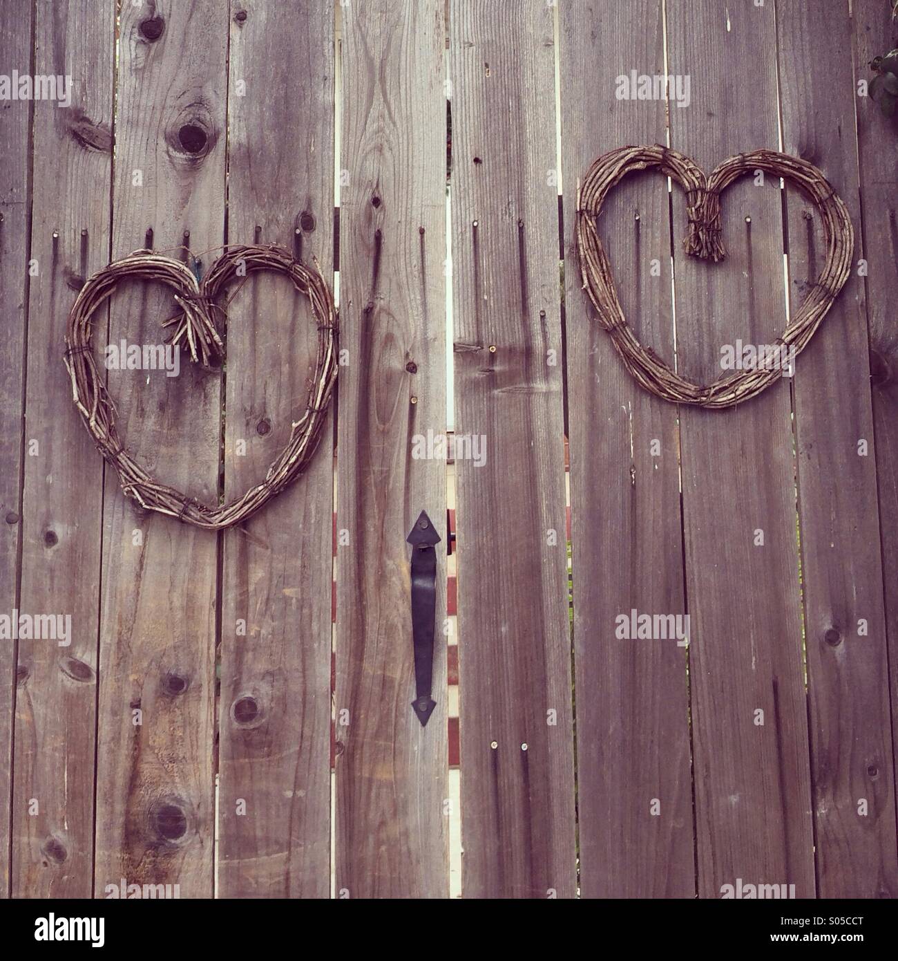Twin Heart wreaths - Smartphone Captured Stock Image