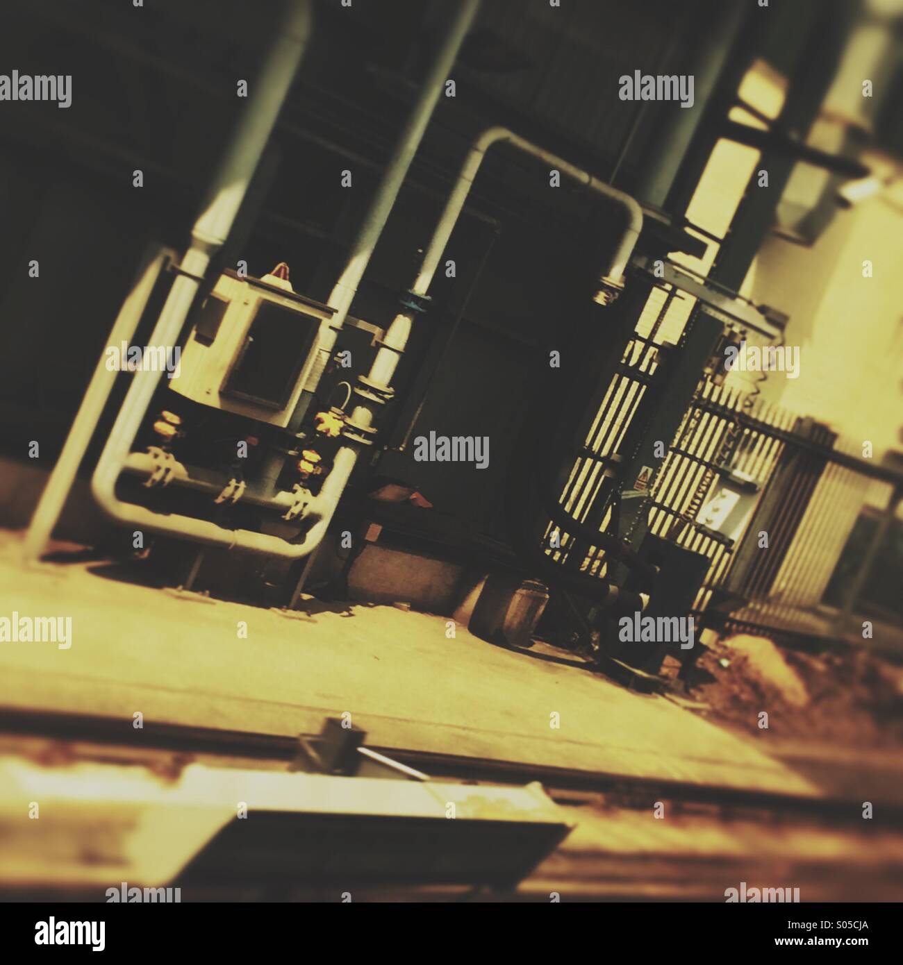 Industrial urban scene from passing train - Smartphone Captured Stock Image