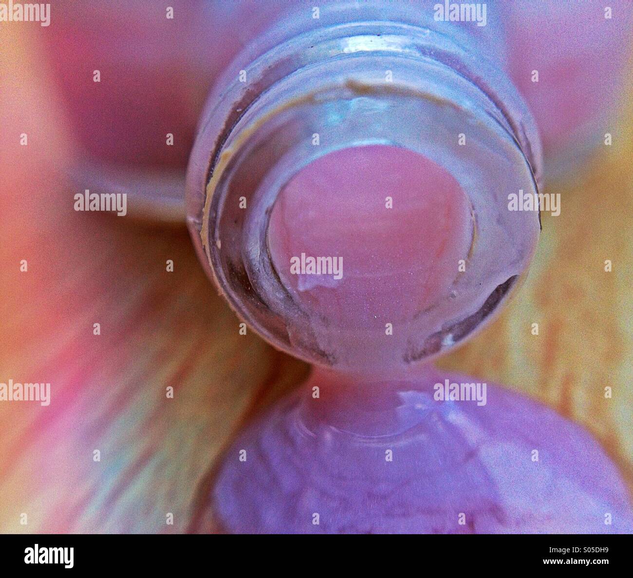 Nail varnish pouring out of bottle - Smartphone Captured Stock Image