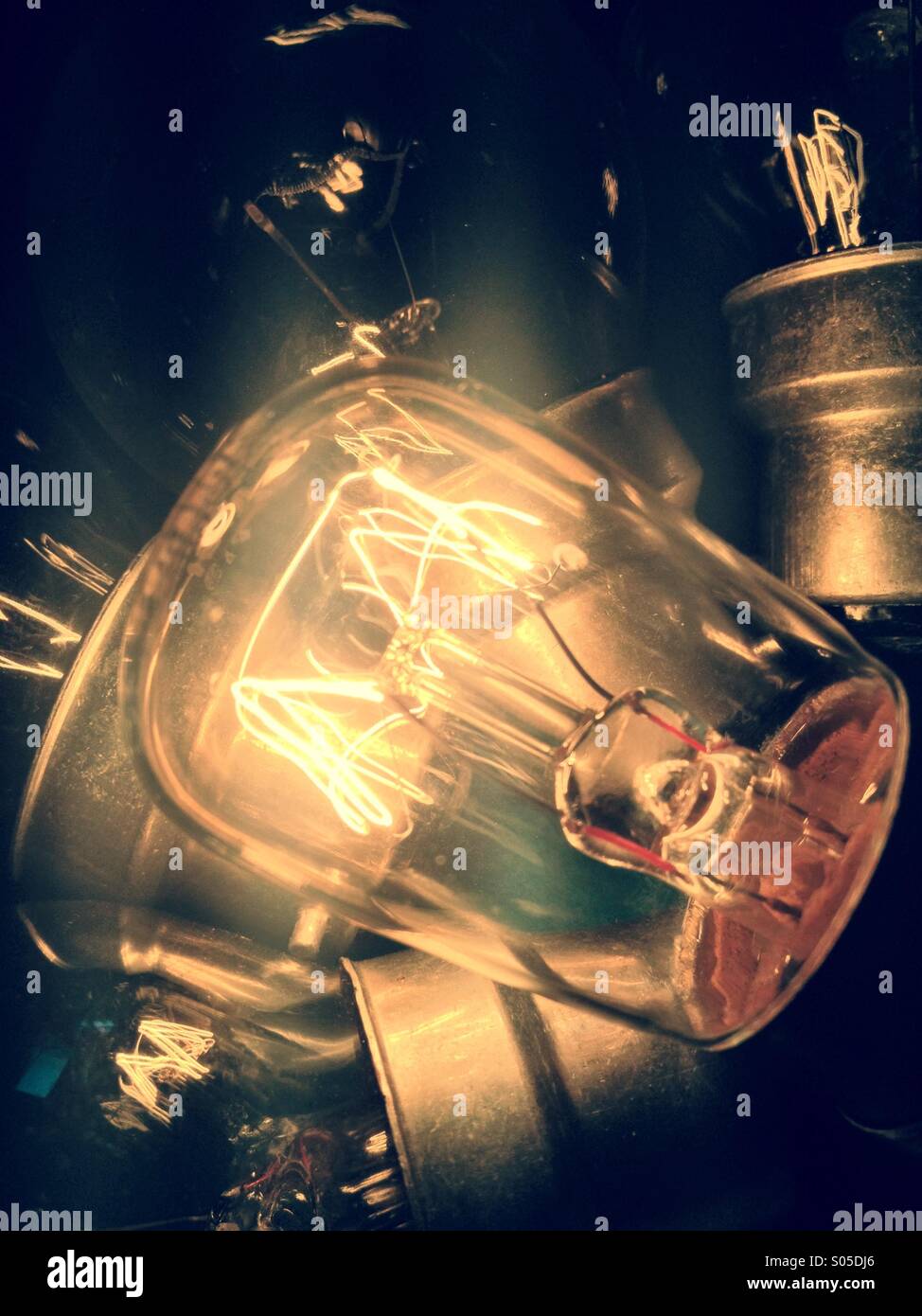 Macro view of an electric light bulb - Smartphone Captured Stock Image