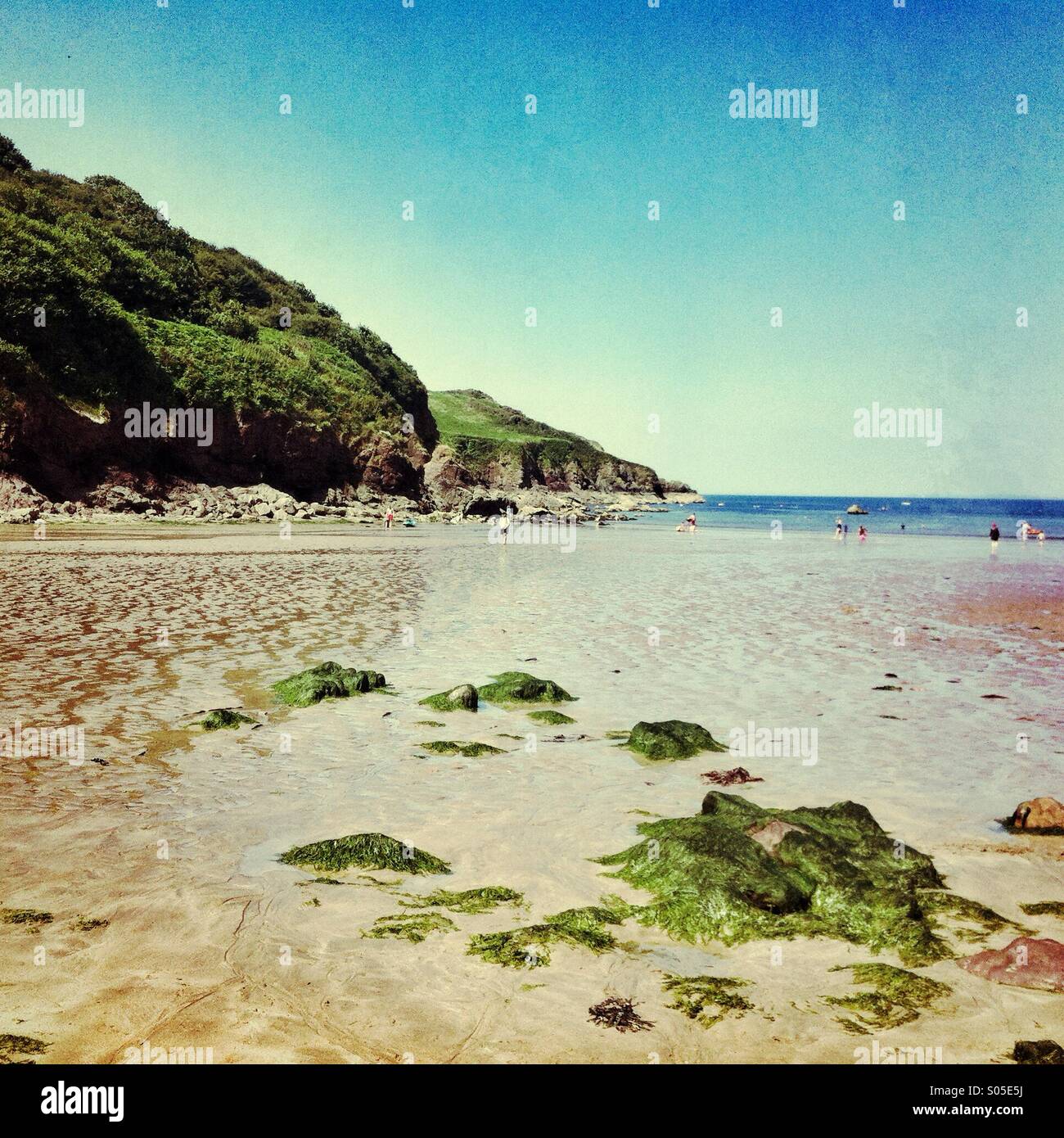 Hope Cove beach Devon, England - Smartphone Captured Stock Image